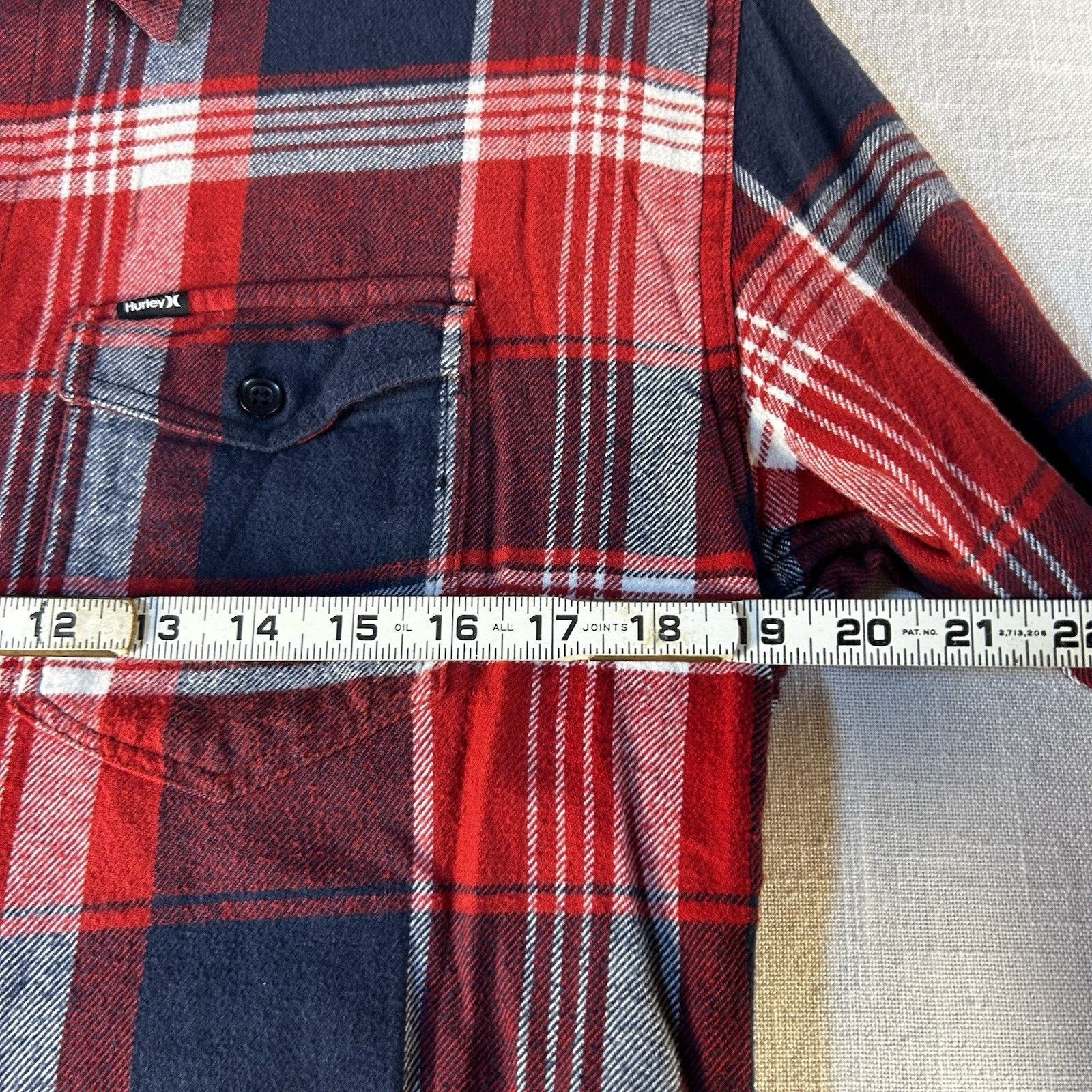 Hurley Hurley Shirt Men S Blue/Red/White Plaid Flannel Long Sleeve Size US S / EU 44-46 / 1 - 6 Thumbnail