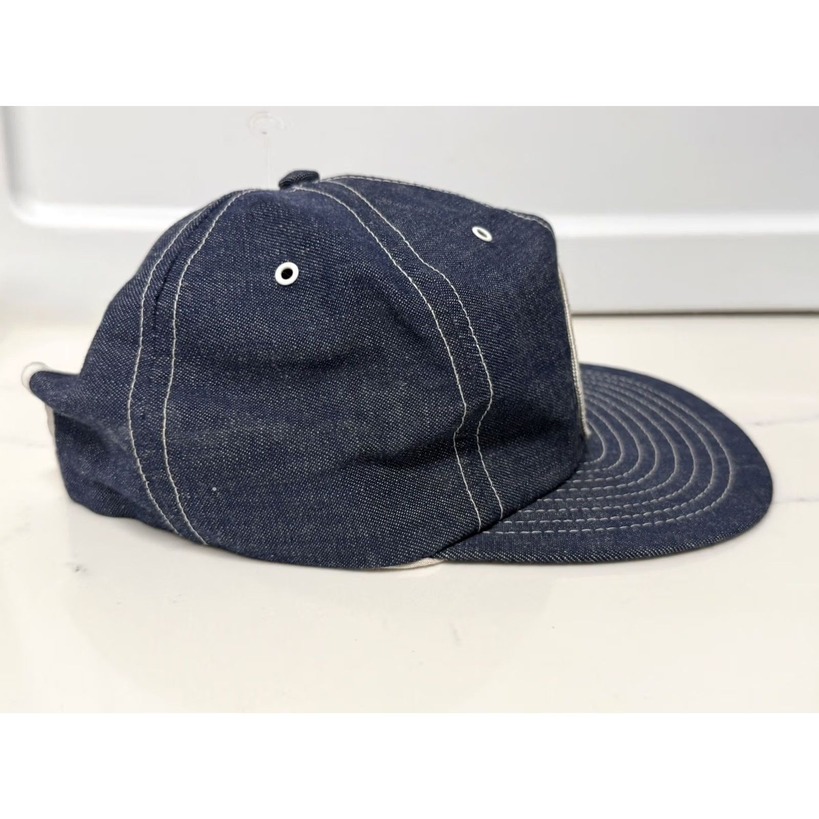 GAS VINTAGE Marathon Petroleum Denim Snapback Hat OSFA Blue Men Snapback 80s Western USA Rock Hipster Dad Classic Adjustable Sizes Size ONE SIZE - 4 Thumbnail