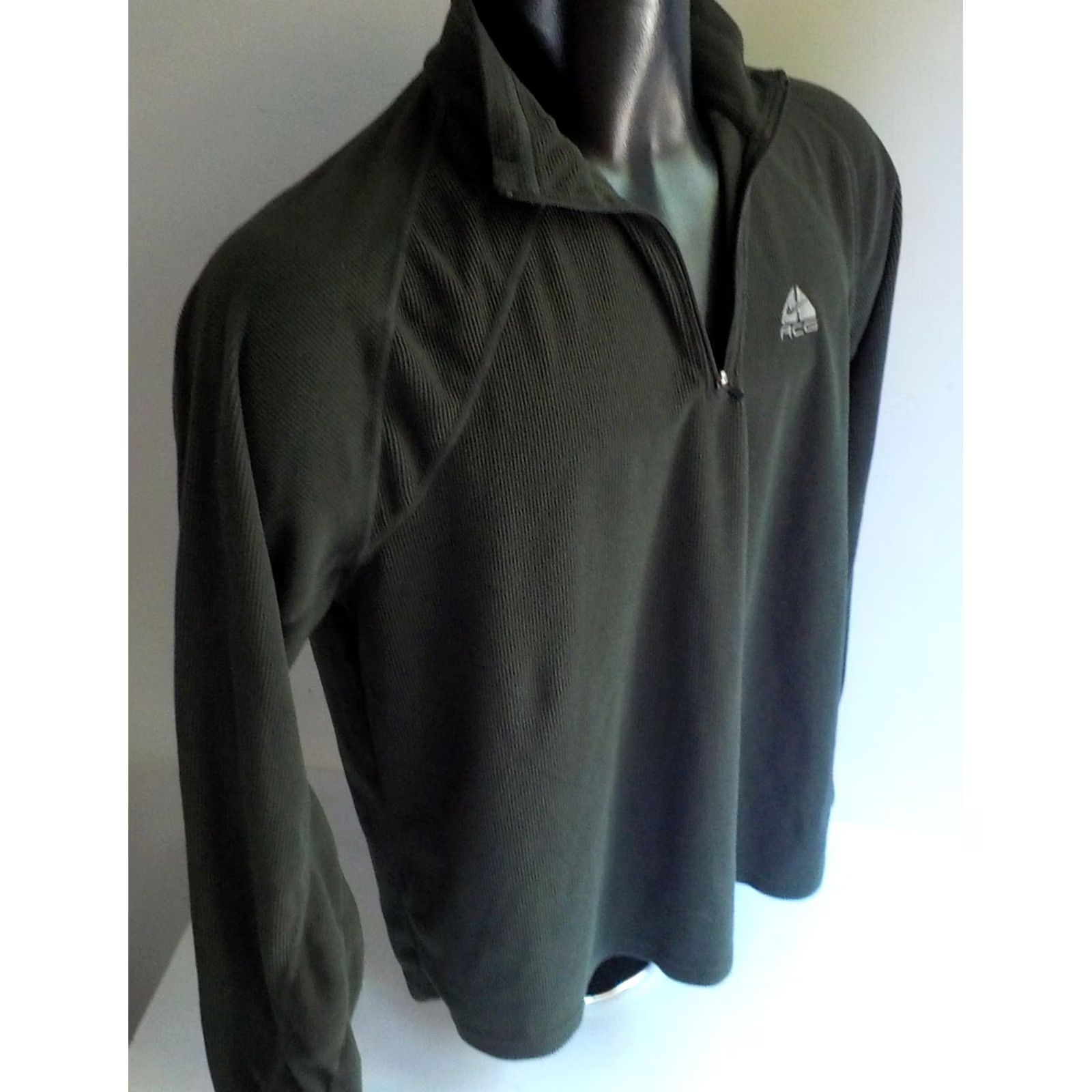 Nike ACG NIKE ACG Shirt Long Sleeve Thermal 1/4 Zip Olive Green Women Medium Athletic Casual Sports Size M / US 6-8 / IT 42-44 - 4 Thumbnail