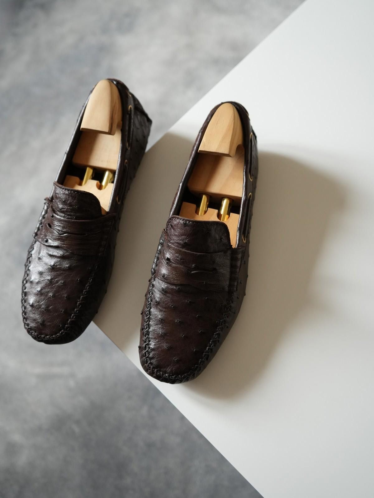 Saint Laurent Paris 2000s Yves Saint Laurent by Tom Ford Ostrich Penny Loafers Size US 8 / EU 41 - 3 Thumbnail