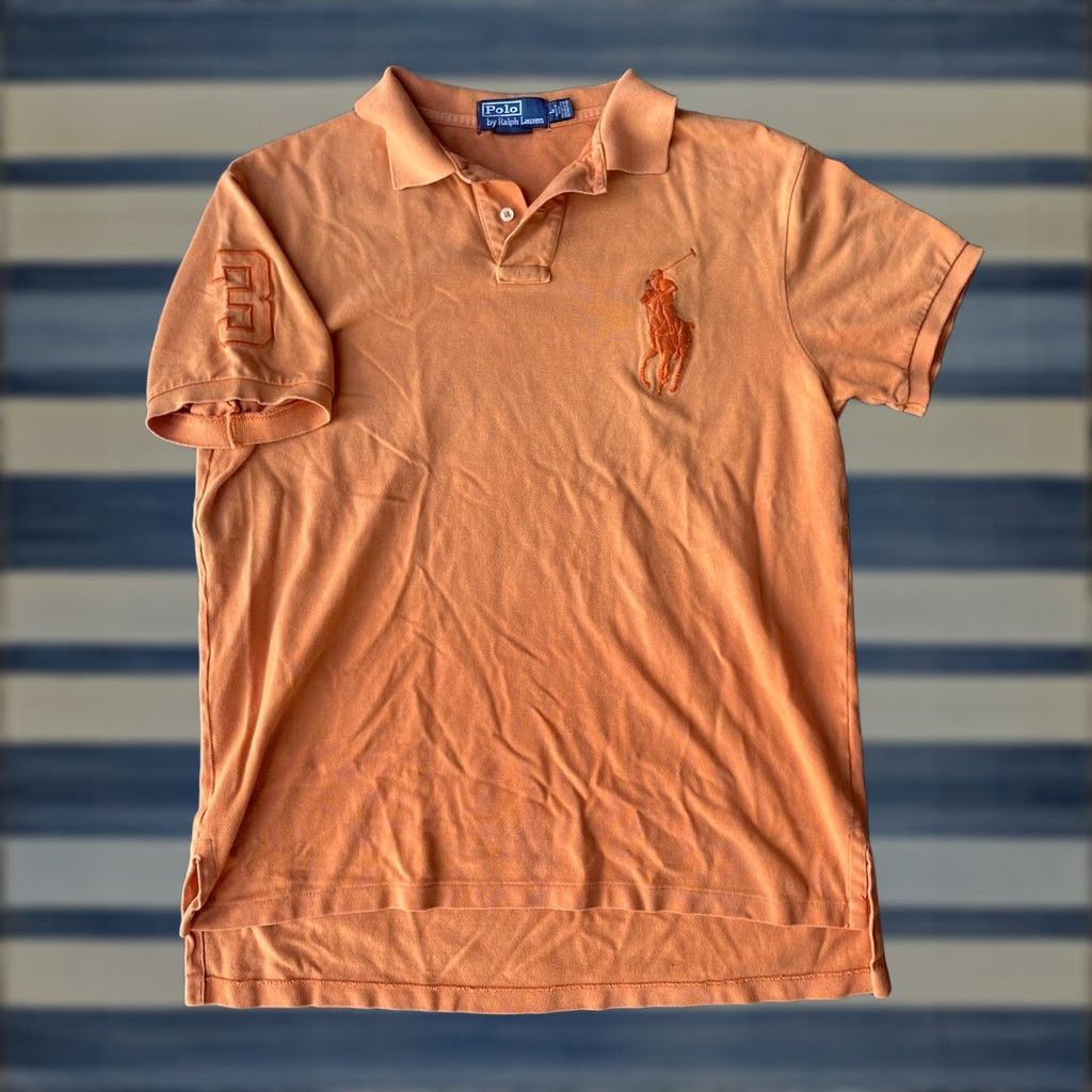 Polo Ralph Lauren VINTAGE Polo Ralph Lauren Big Pony Polo Shirt Orange Large Embroidered Polo 100% Cotton Mens Size US L / EU 52-54 / 3 - 1 Thumbnail