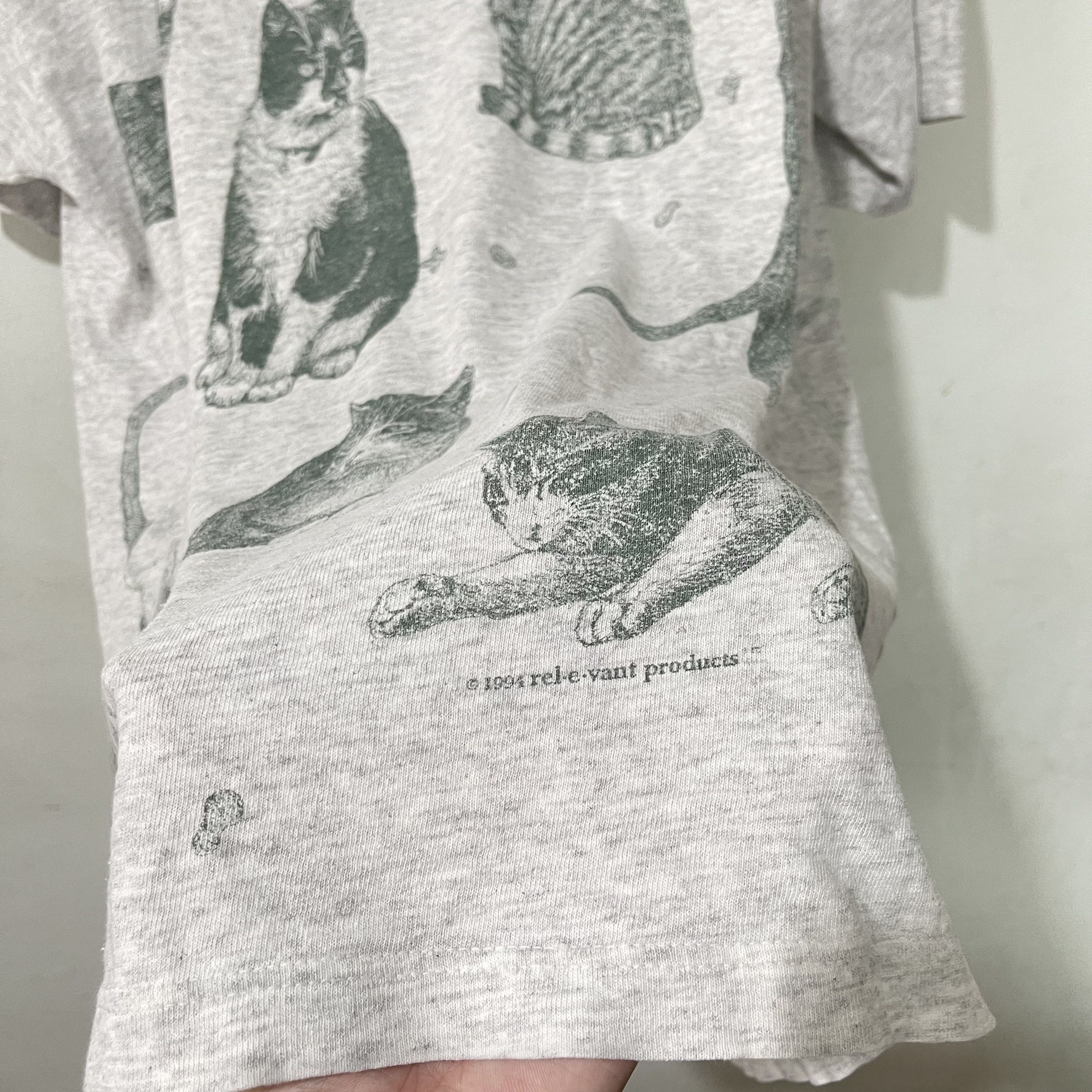 Vintage Vintage 90s All Over Cat Print T-Shirt Size US L / EU 52-54 / 3 - 3 Thumbnail