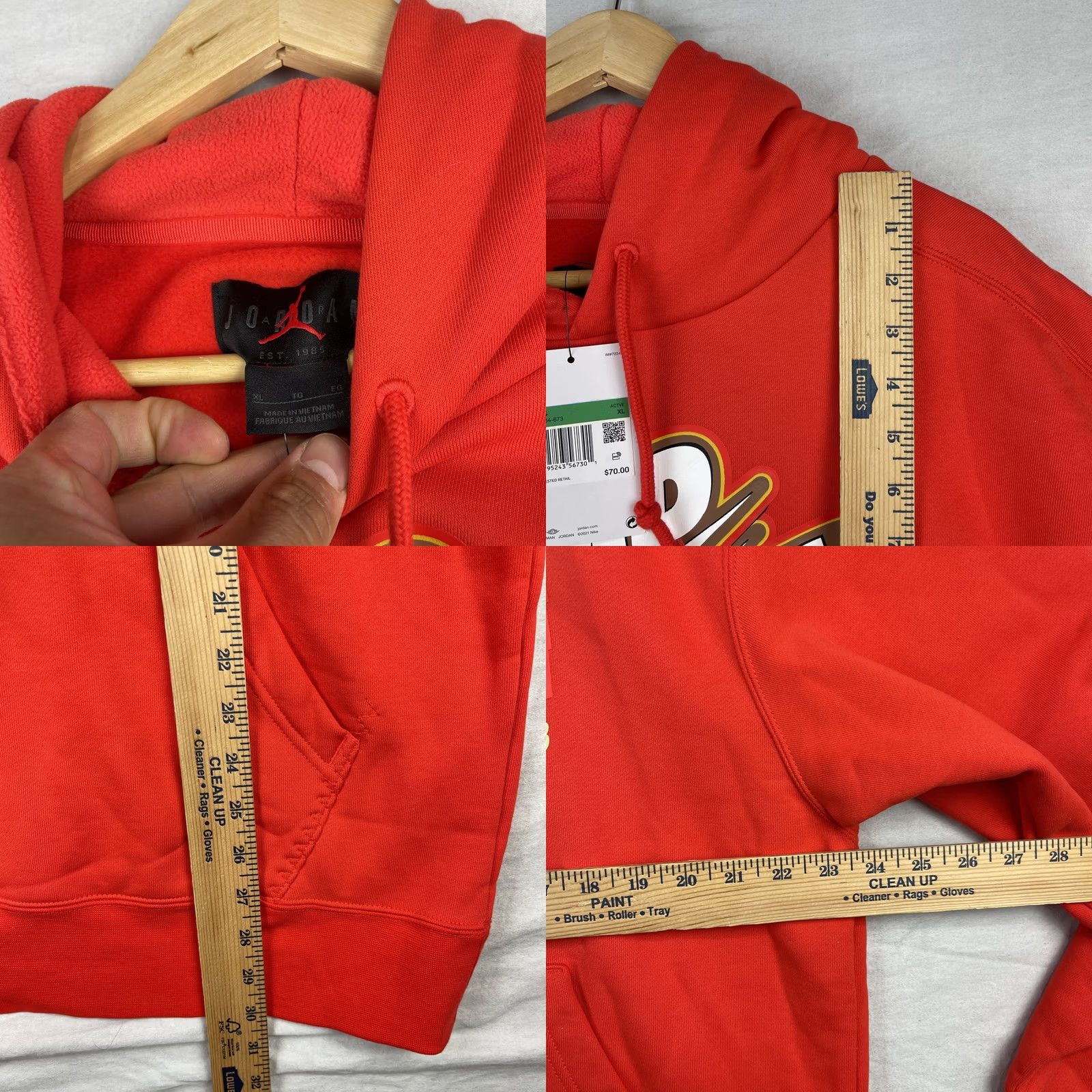 Jordan Brand Air Jordan Hoodie Mens XL Orange Jumpman Core Fleece Sweatshirt DC9604-673 Size US XL / EU 56 / 4 - 8 Thumbnail