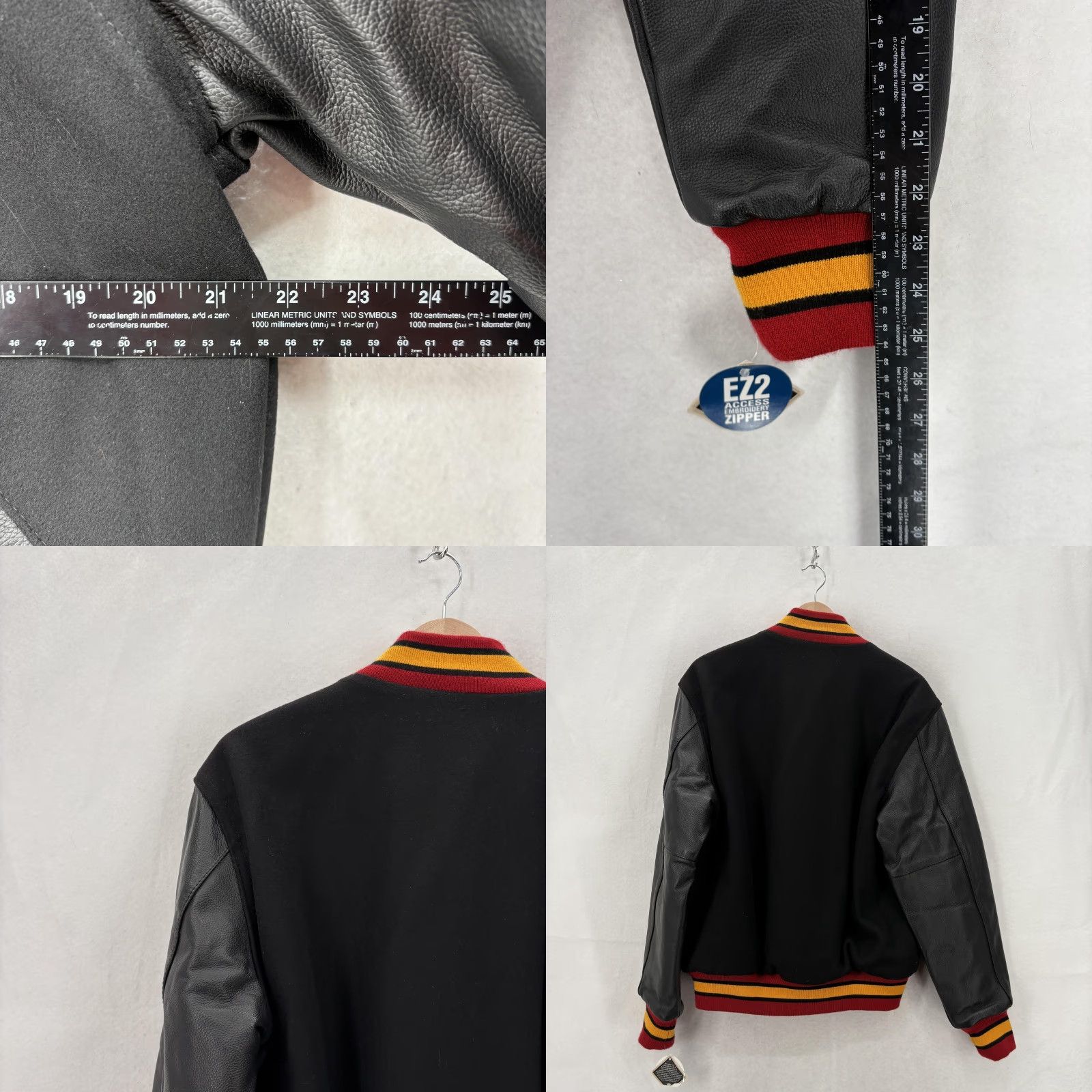 Holloway Holloway Varsity Jacket Mens Small Black Wool Leather Sleeves Striped Letterman Size US S / EU 44-46 / 1 - 8 Thumbnail