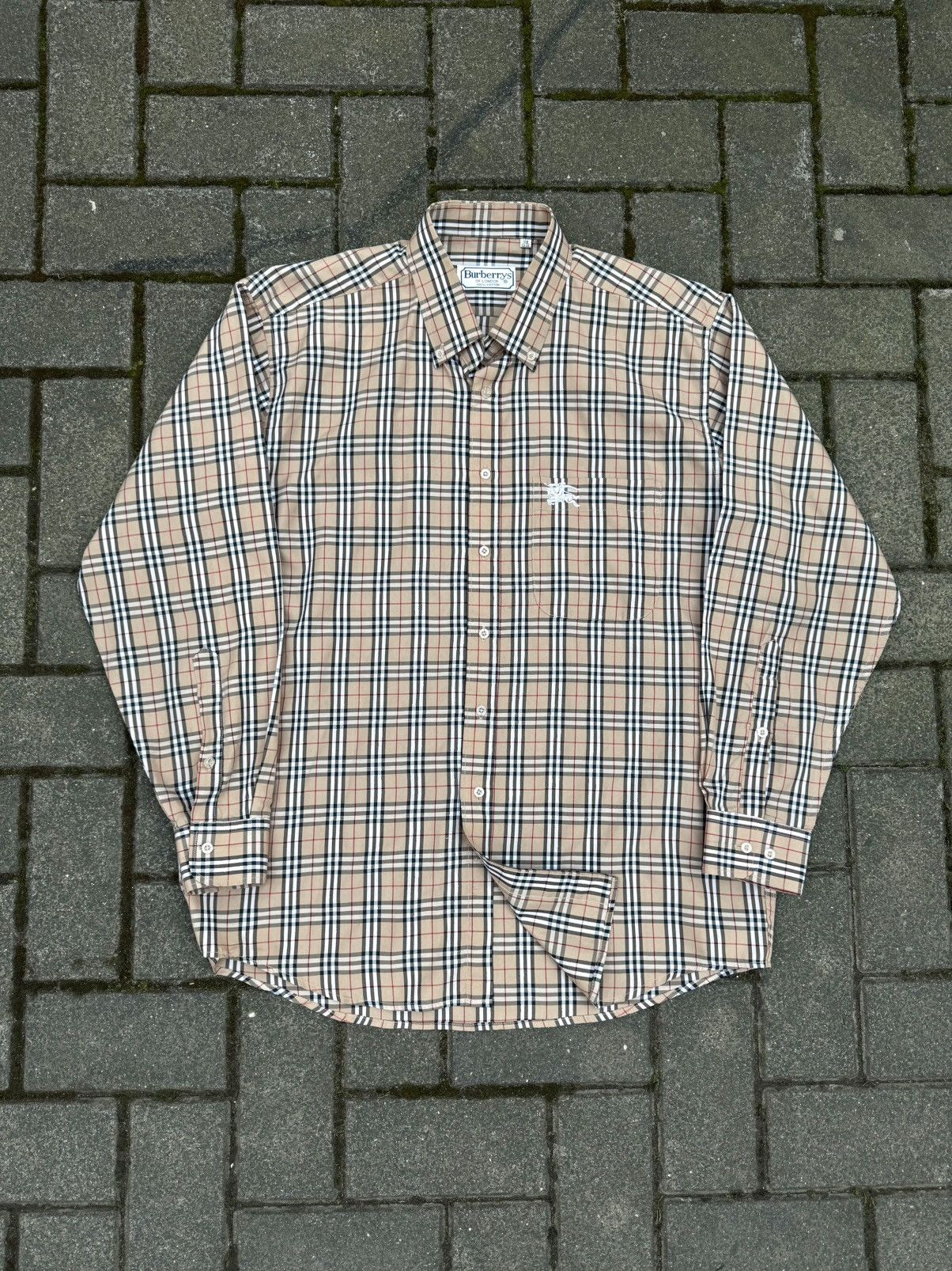 Burberry Burberrys Nova Check Beige Hemd Herren Luxury Old money Size US M / EU 48-50 / 2 - 1 Thumbnail