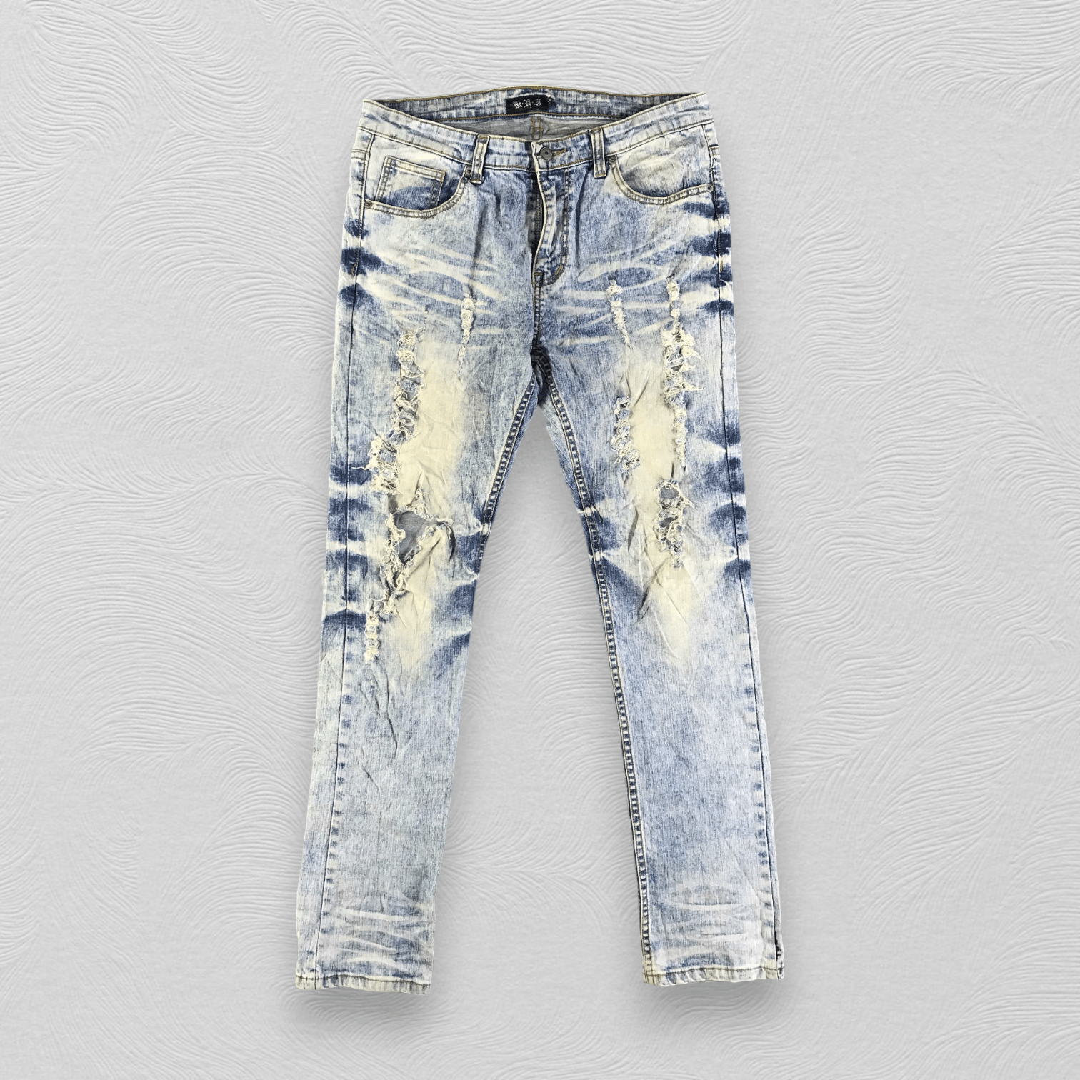 image of Vintage Destroyed Jeans Skinny Denim Kj3100 in Blue, Men's (Size 32)
