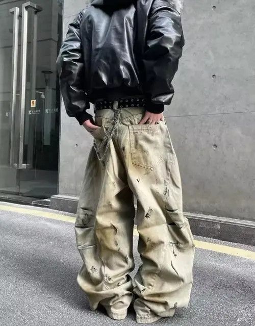 Vintage Fukuoka x Erika Distressed Wide Leg Cargo Pants Size US 34 / EU 50 - 3 Thumbnail