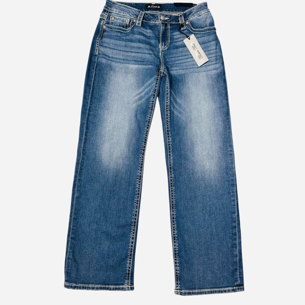 Miss Me NWT New Fleur By Miss Me Slim Wide Embroidered Back Jeans S Size 28" / US 6 / IT 42 - 2 Thumbnail