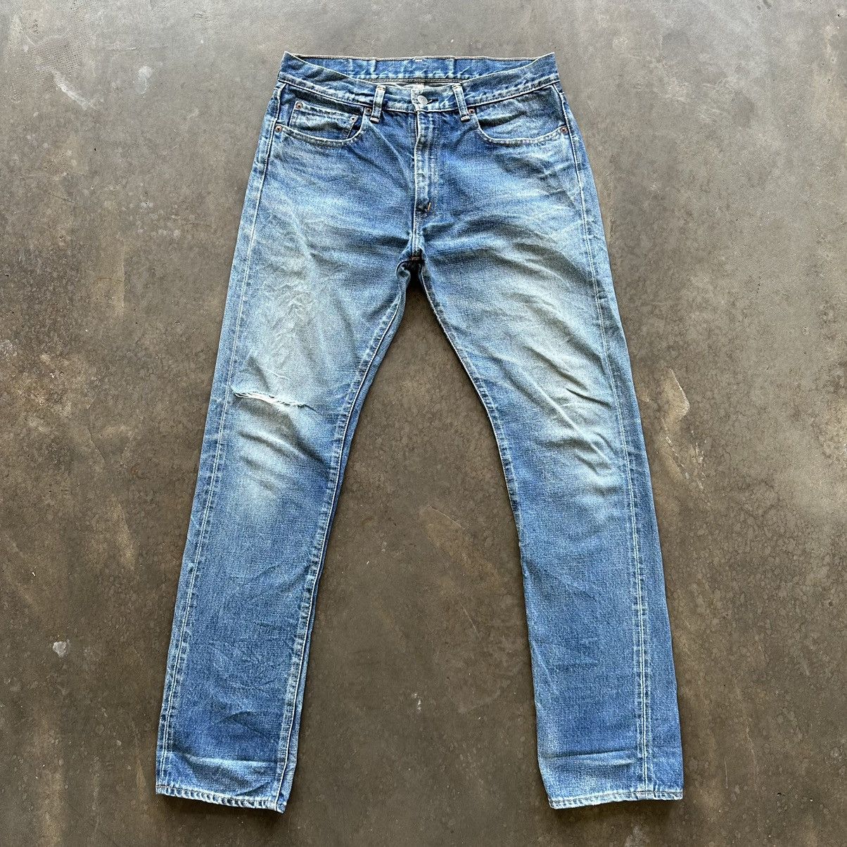 Vintage Japanese Distressed Redline Faded Denim Jean Pant