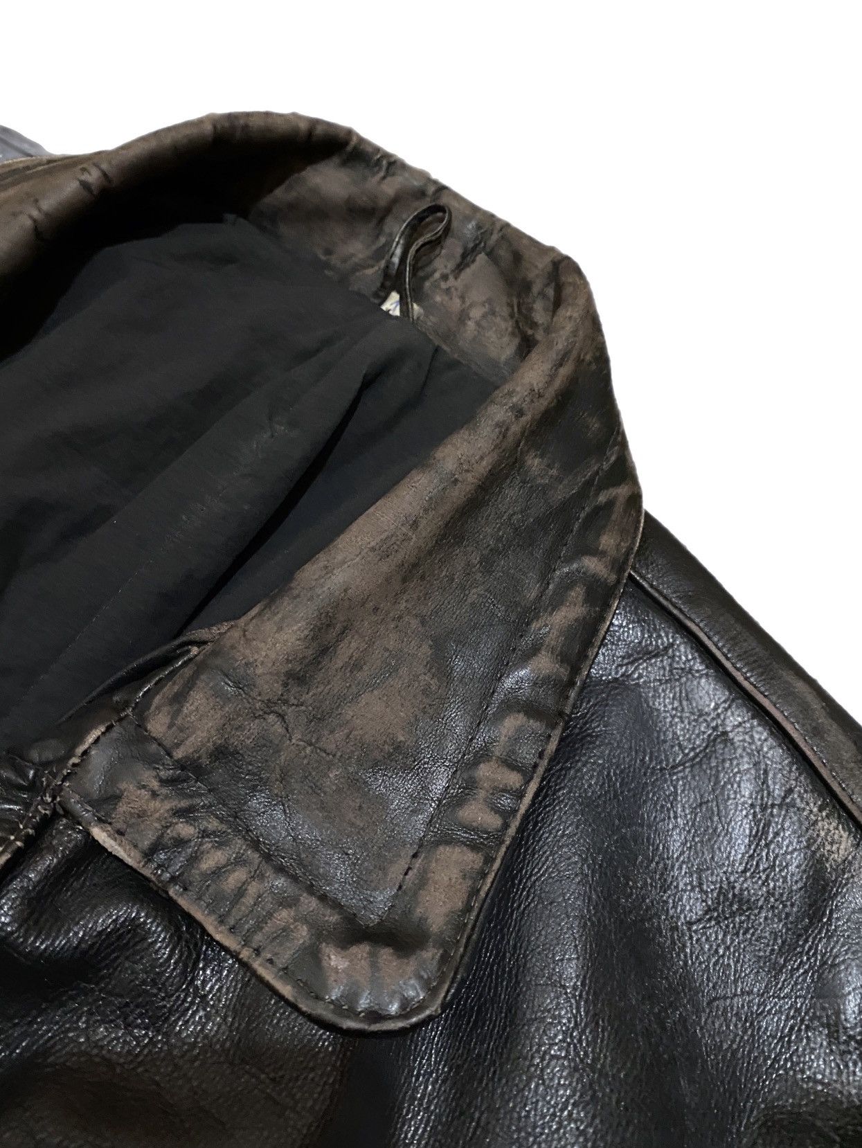 Vintage Retro style 50s Motorcycle Distressed Leather Biker Jacket Size US XL / EU 56 / 4 - 6 Thumbnail