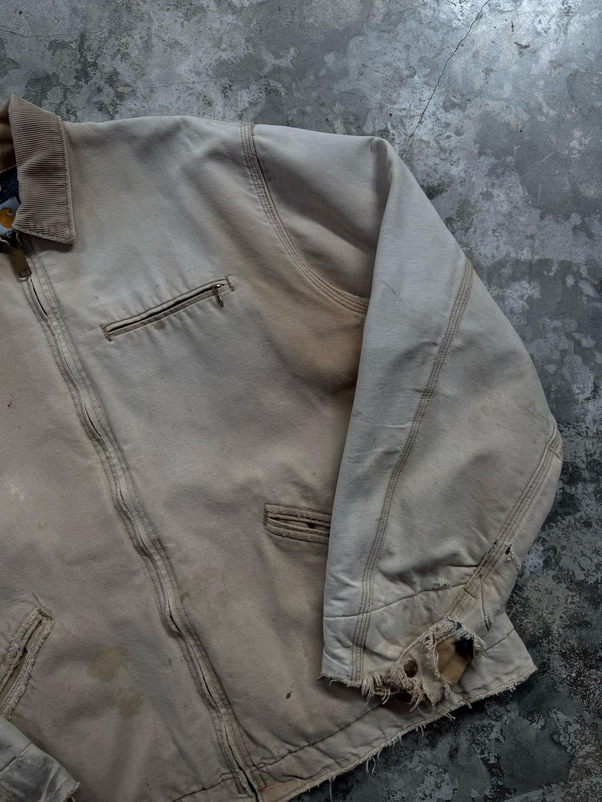 Carhartt × Vintage Vintage 80s Beige Carhartt Detroit Jacket Size US L / EU 52-54 / 3 - 2 Thumbnail