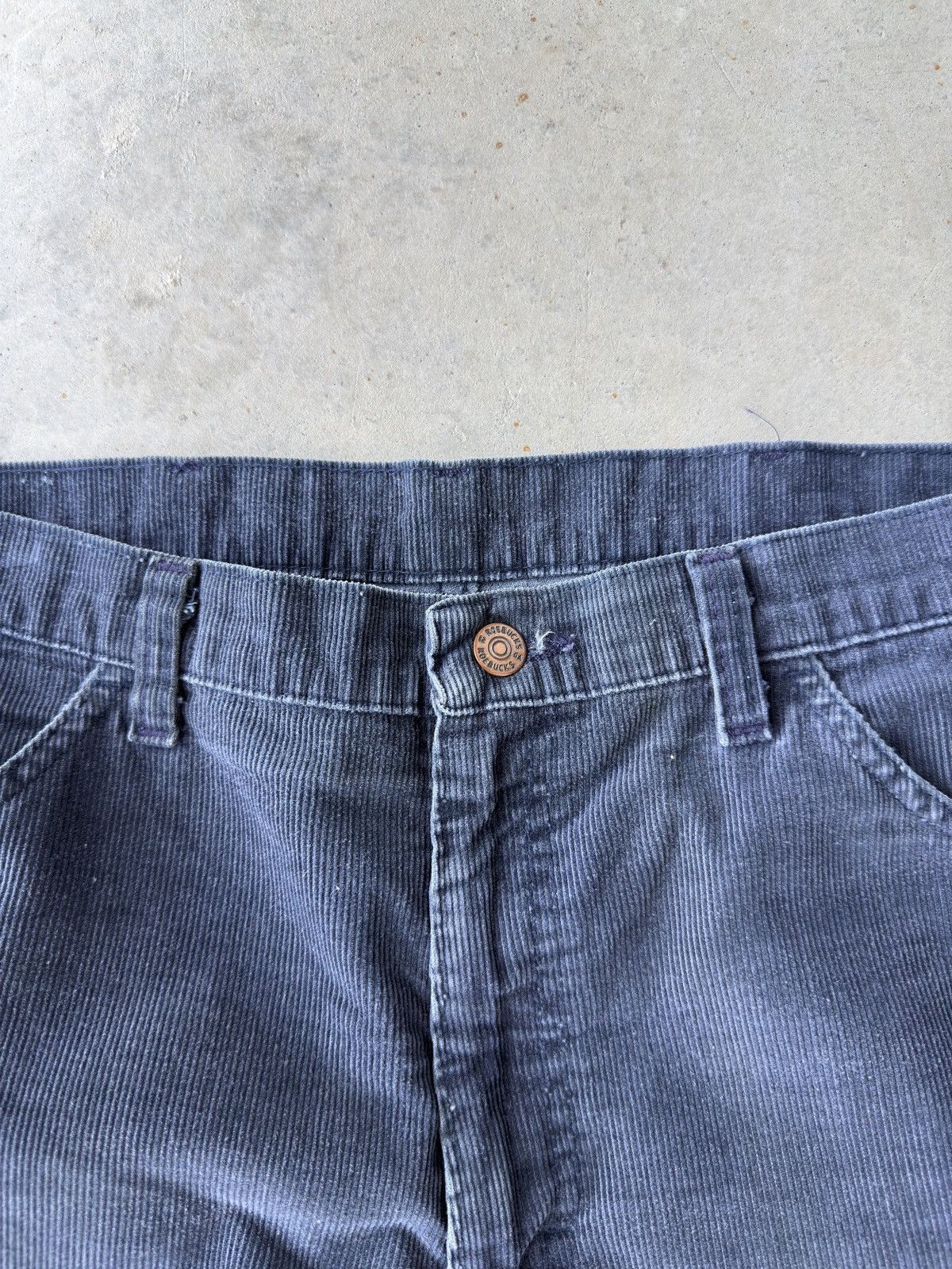 Vintage Vintage 90s Roebucks Navy Blue Corduroy Loose Fit Pants Size US 34 / EU 50 - 4 Thumbnail