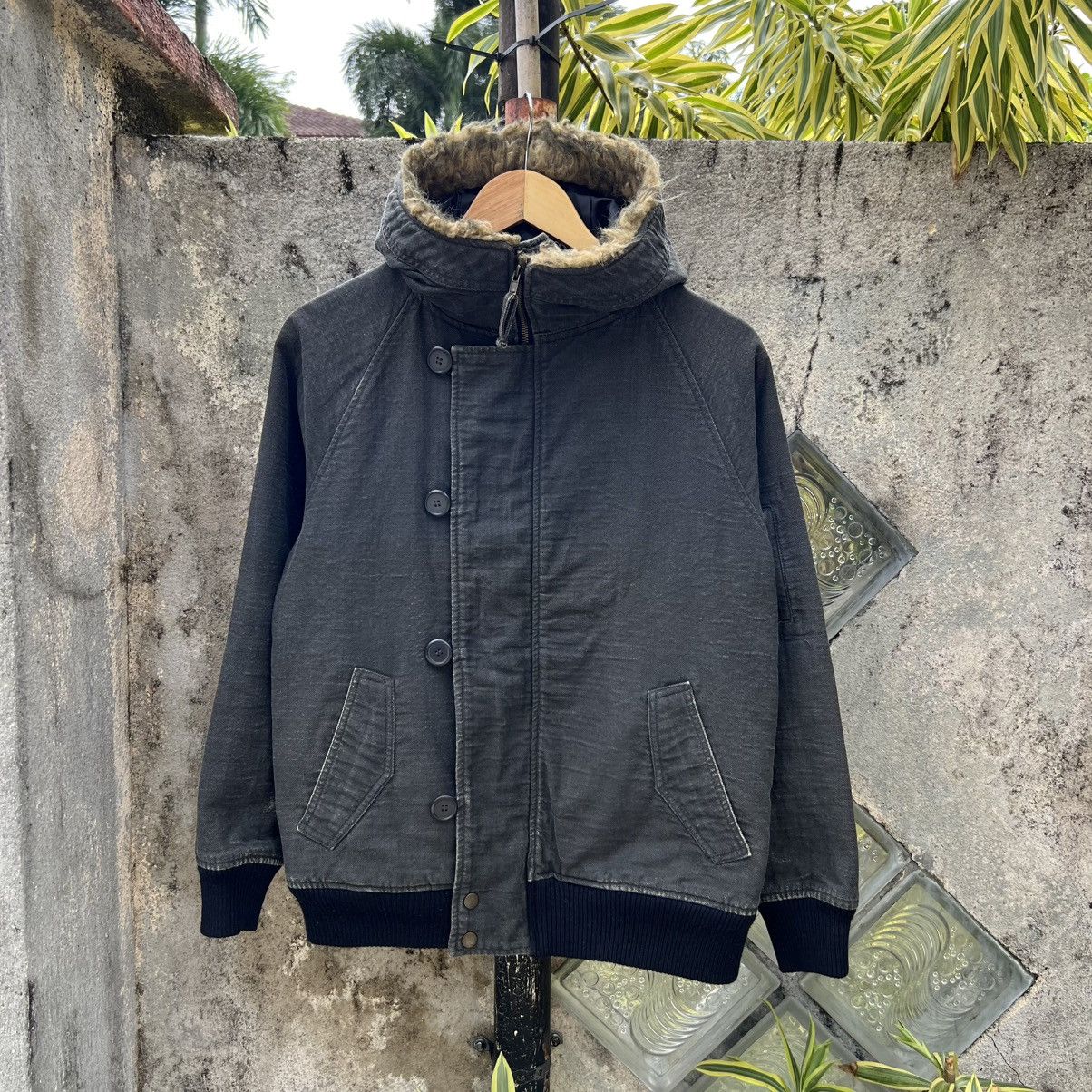 Japanese Brand “JAPANESE BRAND” GREY ZIP UP FUR HOODED JACKET Size US M / EU 48-50 / 2 - 2 Thumbnail