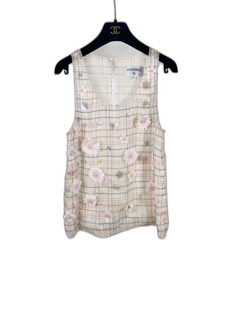 Chanel Chanel Pink Floral Vest Top Size XS / US 0-2 / IT 36-38 - 1 Thumbnail
