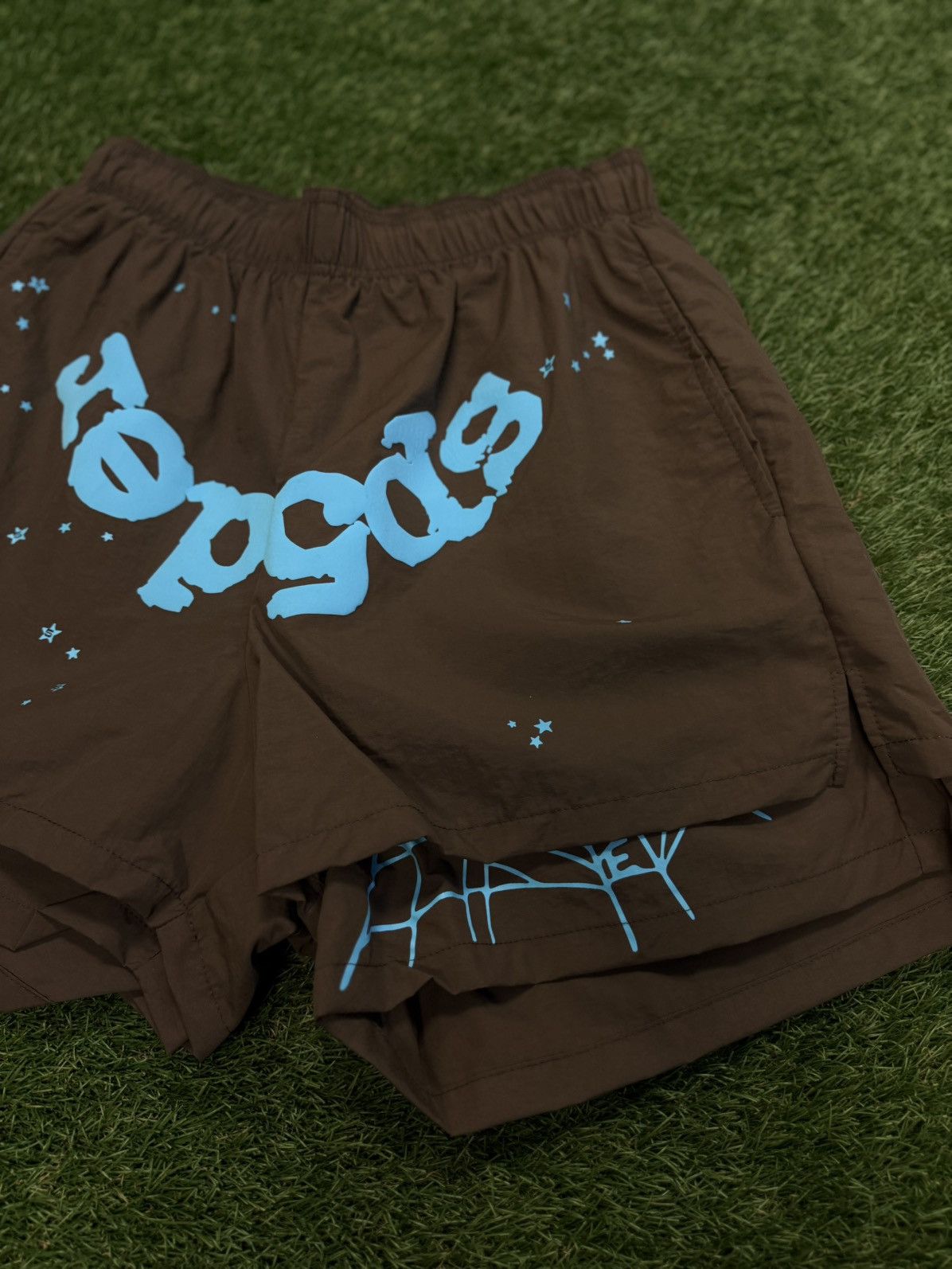 Sp5der Sp5der Double Layer Web Shorts Brown Blue Size XS (NEW) Size US 26 / EU 42 - 3 Thumbnail