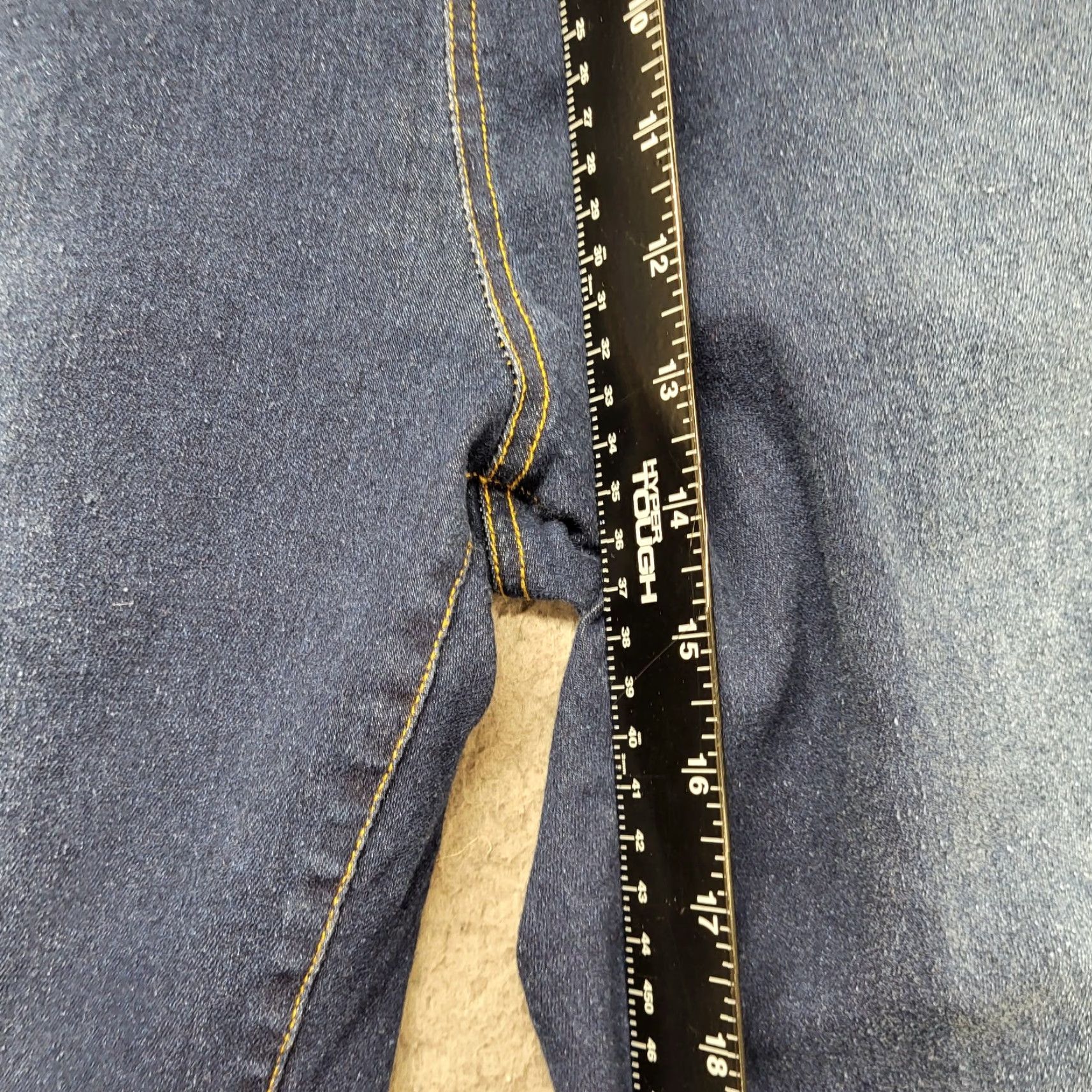 Vintage Chic Soul Womens Jeans 1X Blue Distressed Skinny Straight Leg 34x26 Pockets Size 40" / US 18 - 6 Thumbnail