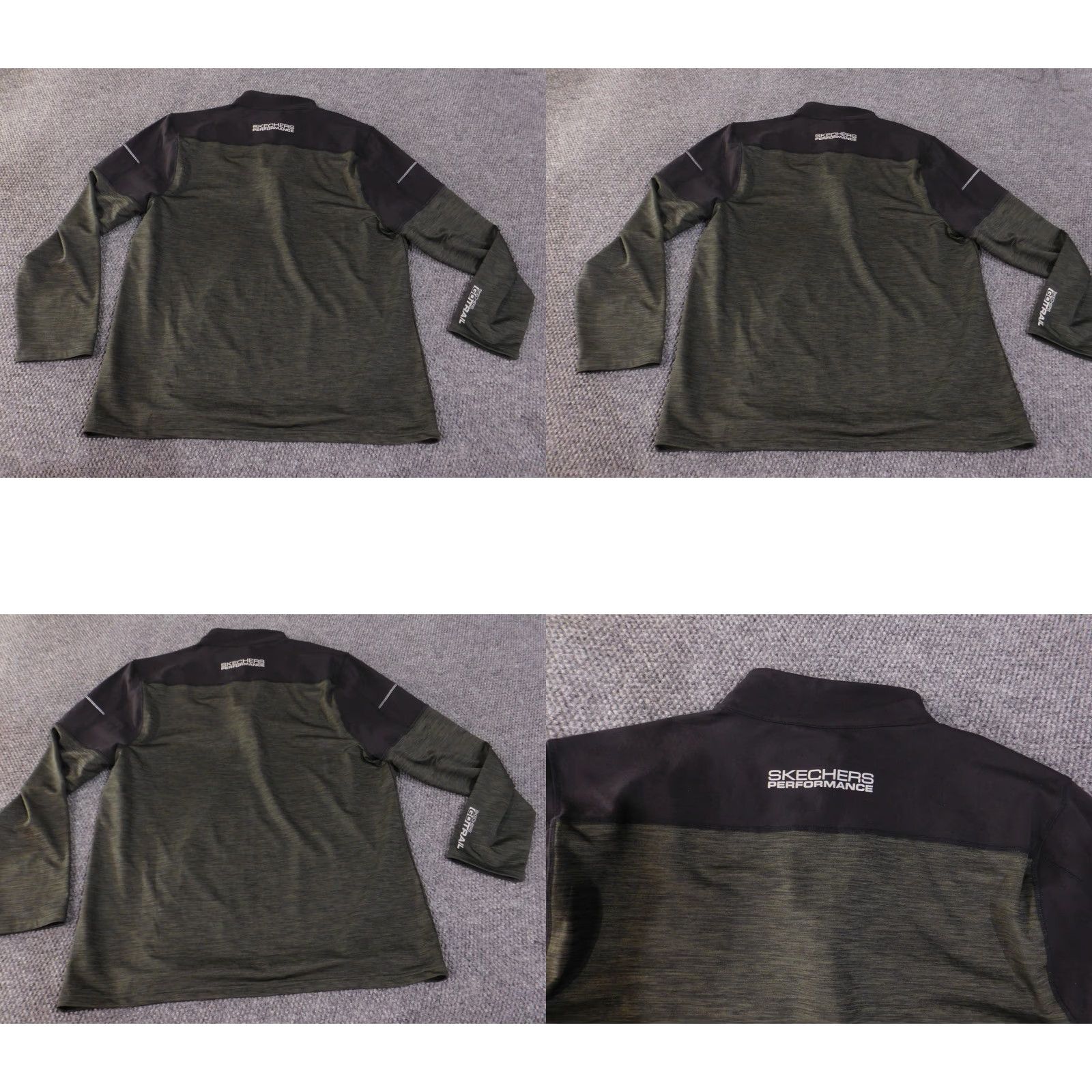 SKECHERS Skechers Performance Pullover Mens 2XL Olive Black Half Zip GOTRAIL Long Sleeve Shirt Size US XXL / EU 58 / 5 - 9 Thumbnail