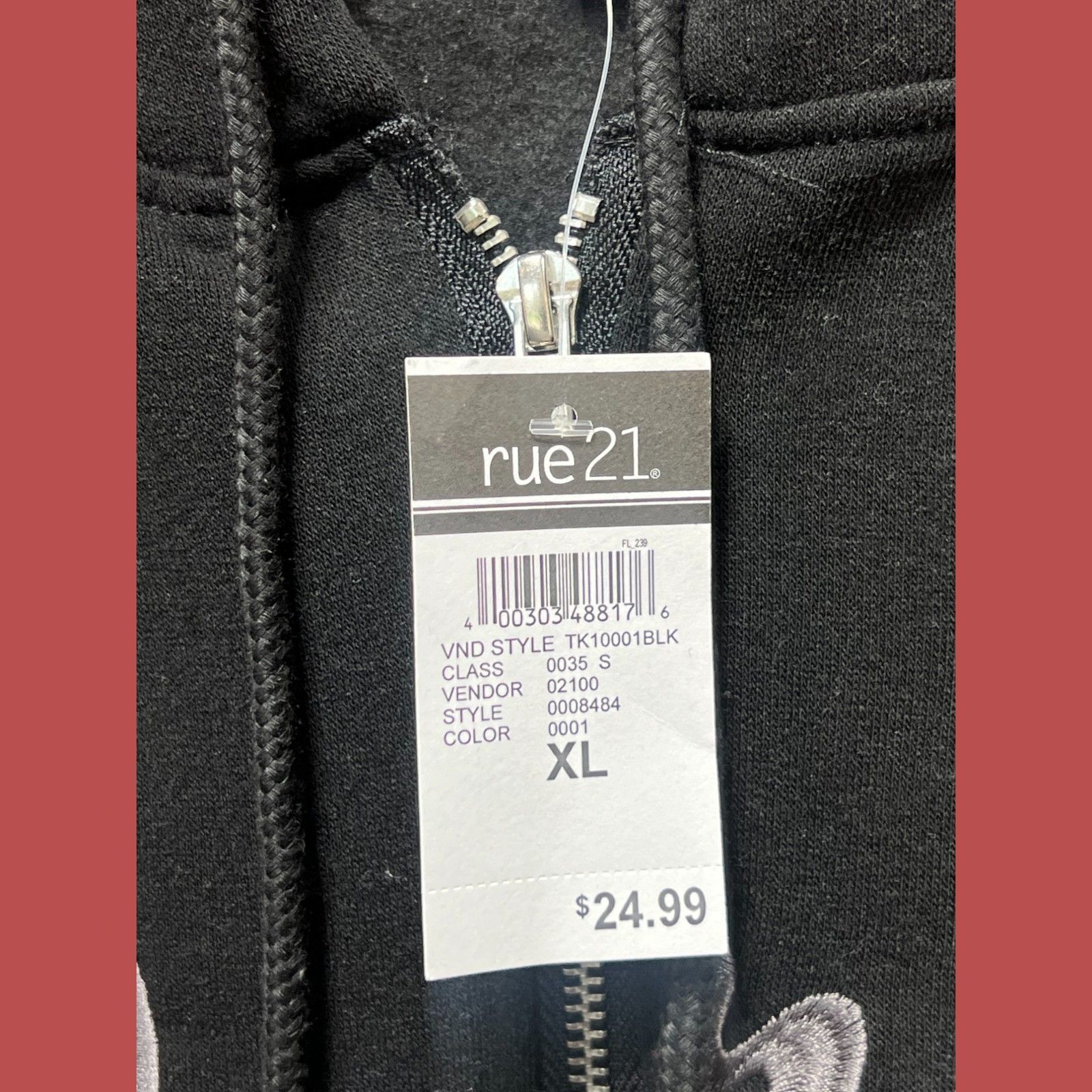 rue21 Rue 21 - Women's Long Sleeve Hooded Sweatshirt - Black - Ext Size XL / US 12-14 / IT 48-50 - 8 Thumbnail