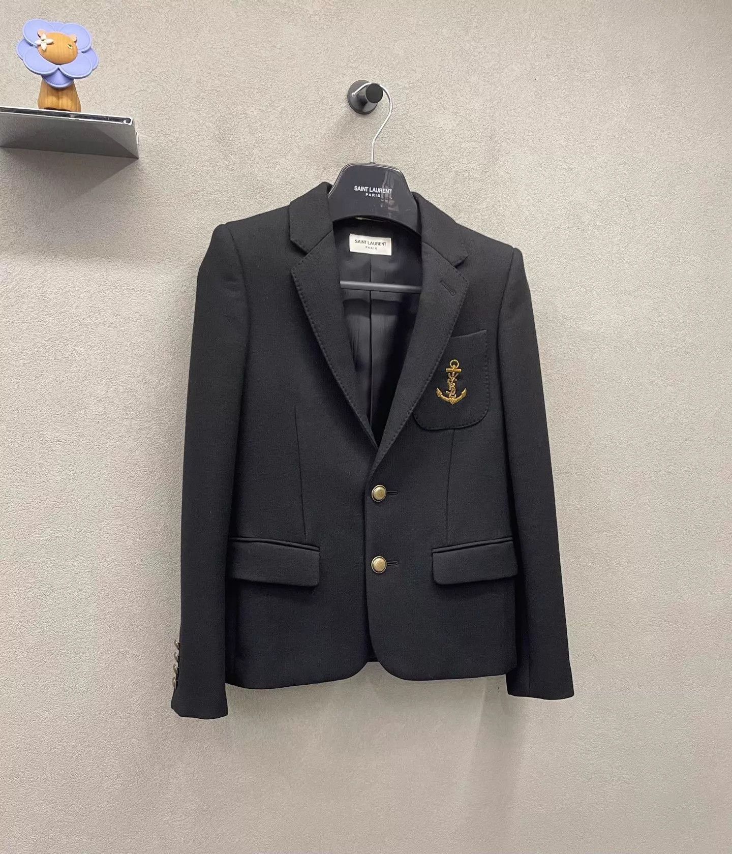 Yves Saint Laurent YSL Anchor Embroidered Logo Preppy Blazer Size 34 Size XS / US 0-2 / IT 36-38 - 3 Thumbnail