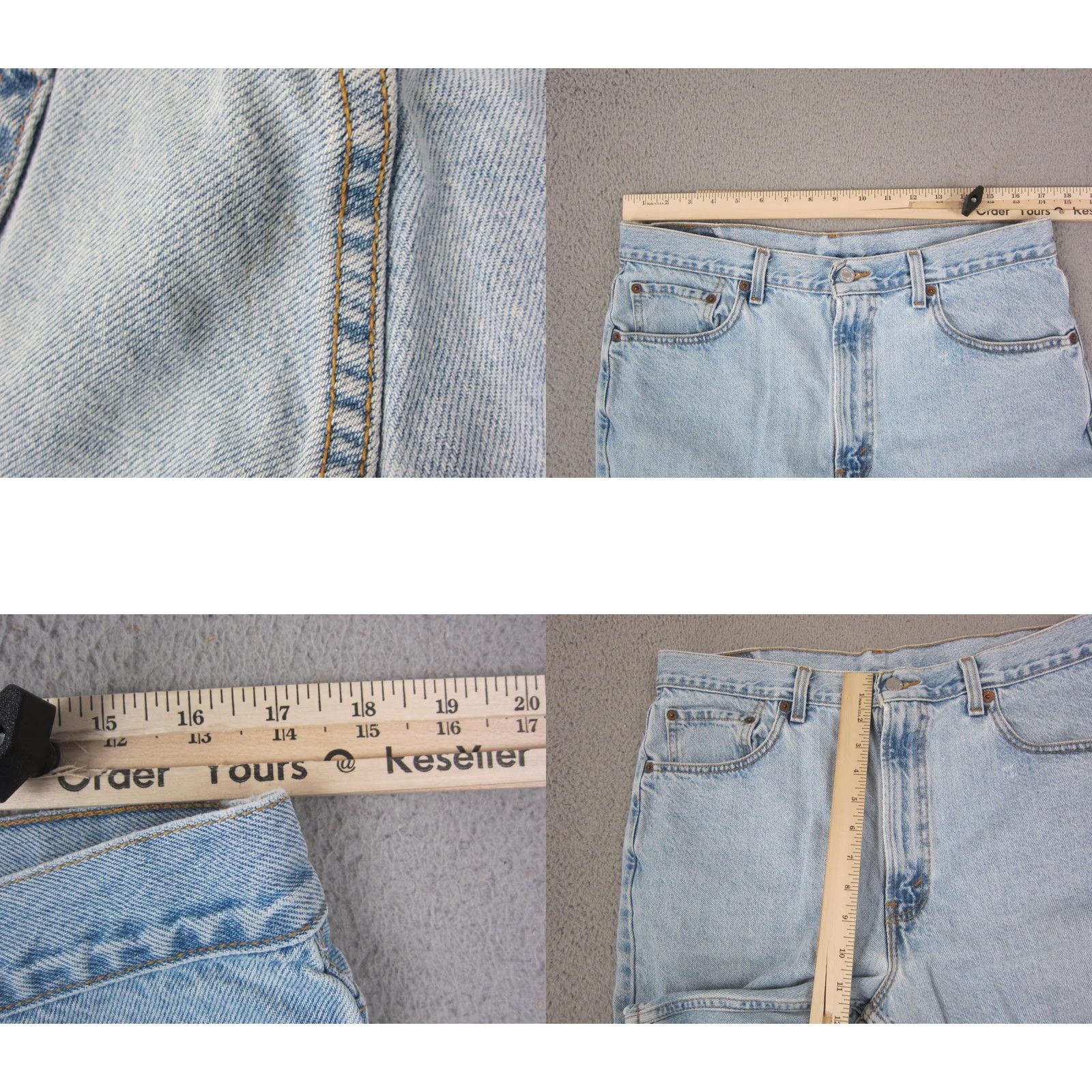Levi's VINTAGE Levi's 505 Shorts Mens 36 Blue Denim 90s Jeans Jorts Regular 5-Pocket zipper Button Cotton Denim Blue Mens Summer Spring Fall Size US 36 / EU 52 - 8 Thumbnail