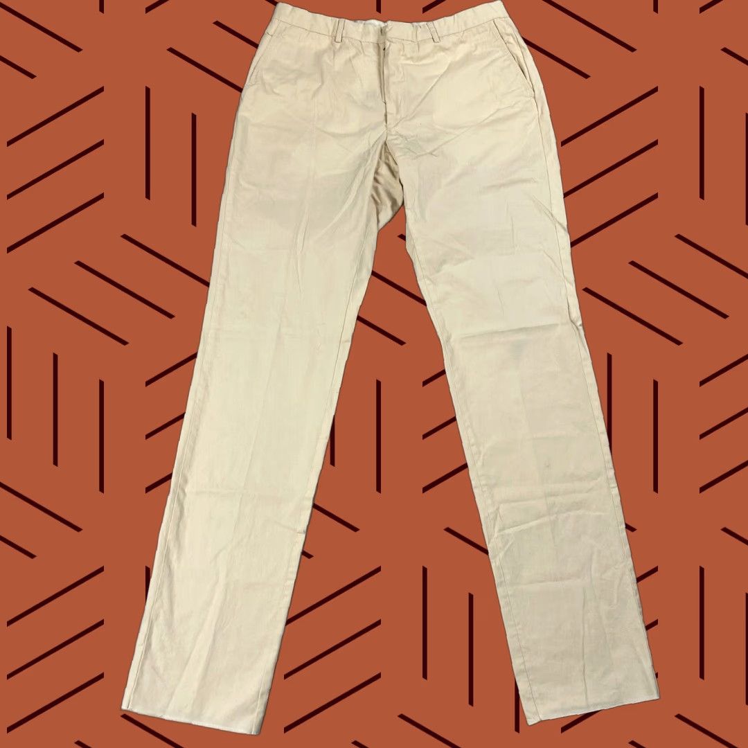 Polo Ralph Lauren VINTAGE Polo Ralph Lauren Dress Pants Men 36 Ivory Chino Flat Front Mid Rise Straight Leg Italy Size US M / EU 48-50 / 2 - 1 Thumbnail