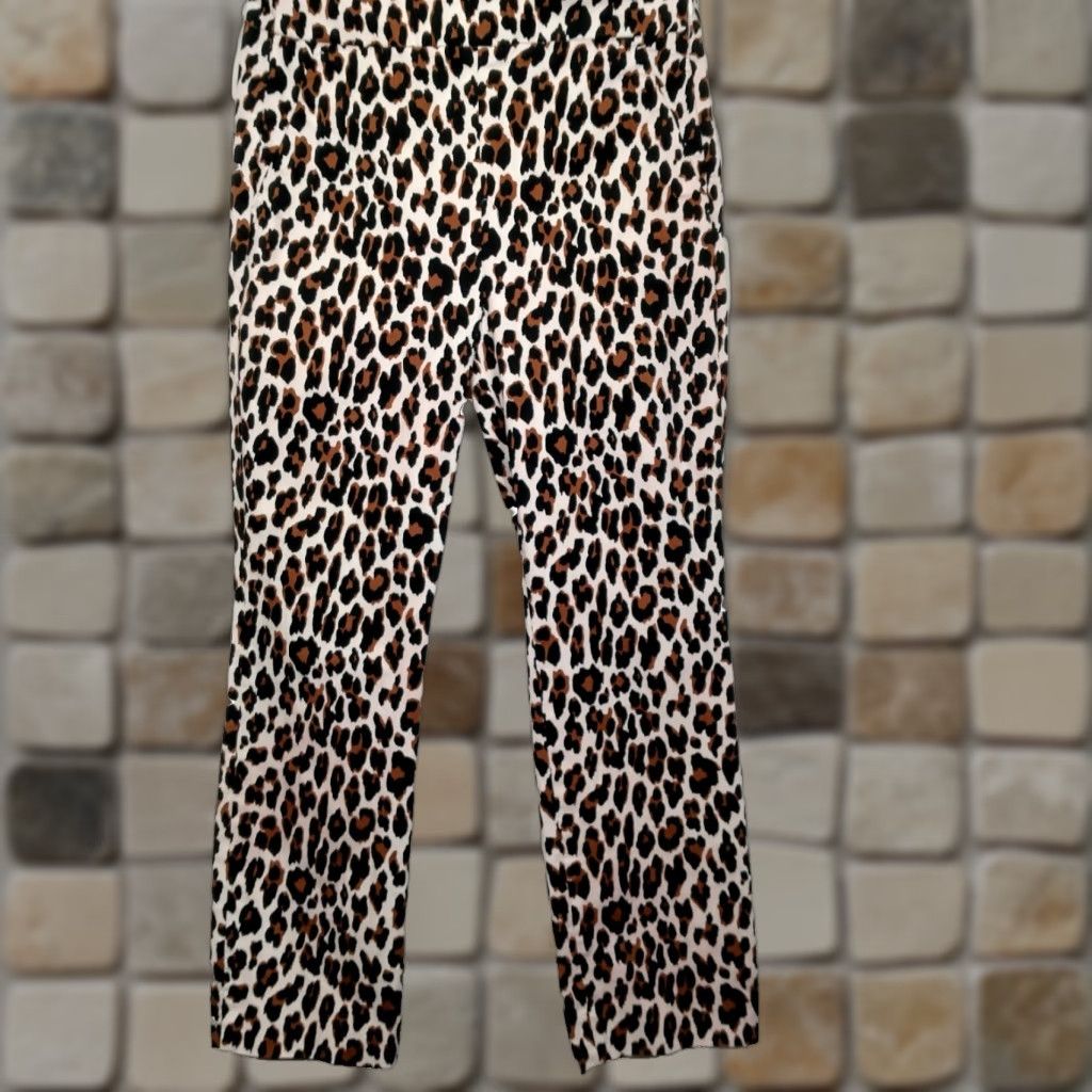 J.Crew J.Crew Women Pants Size 6 Ankle Leopard and Cat Print Stretch Twill Casual & Party Size 28" / US 6 / IT 42 - 1 Thumbnail