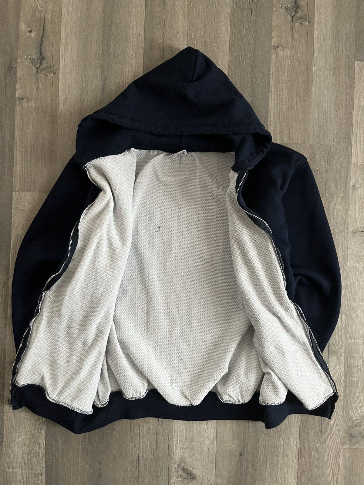 Vintage 80s Pluma Waffle Lined Zip Hoodie Size US L / EU 52-54 / 3 - 2 Thumbnail