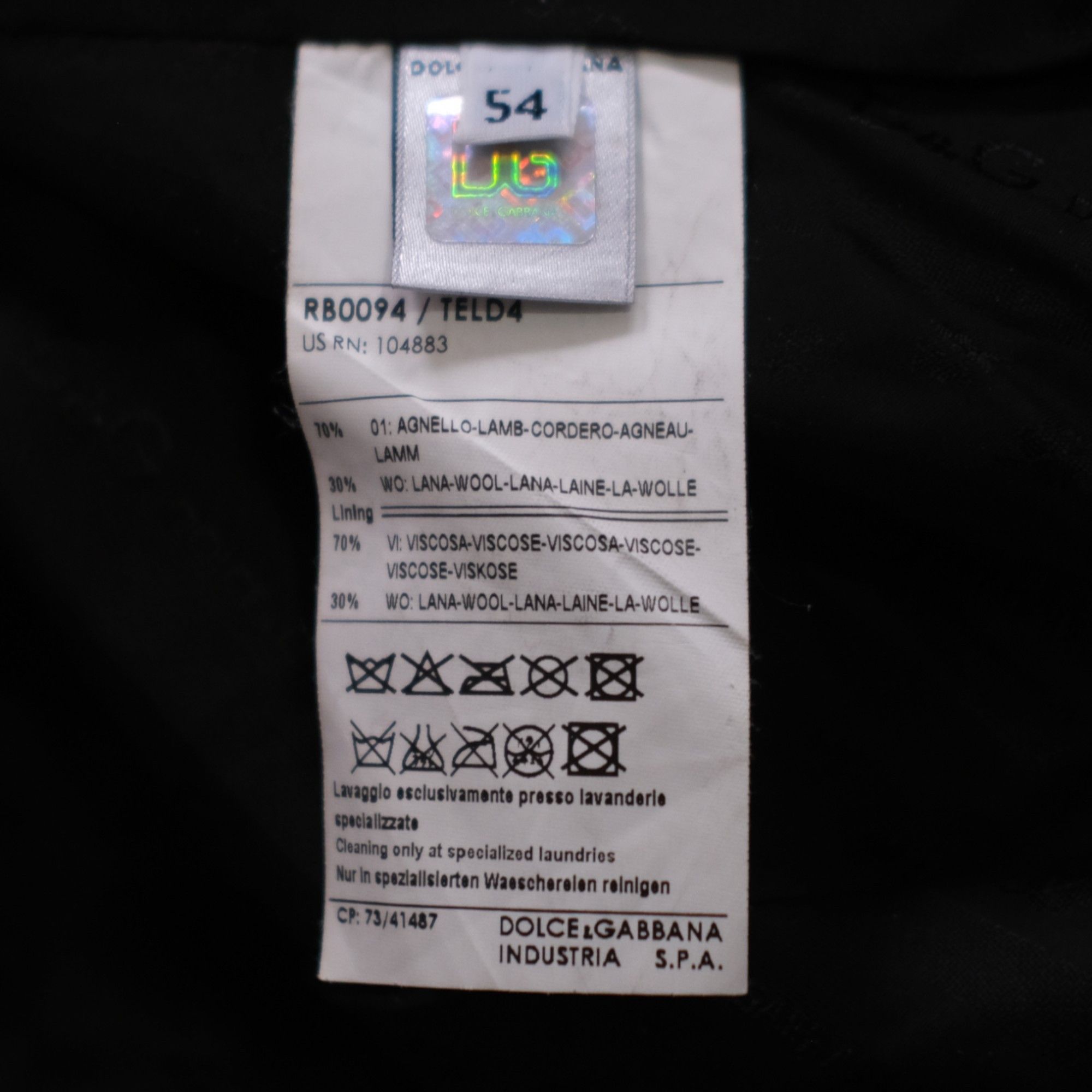D&G Lambskin Leather & Wool Bomber Jacket