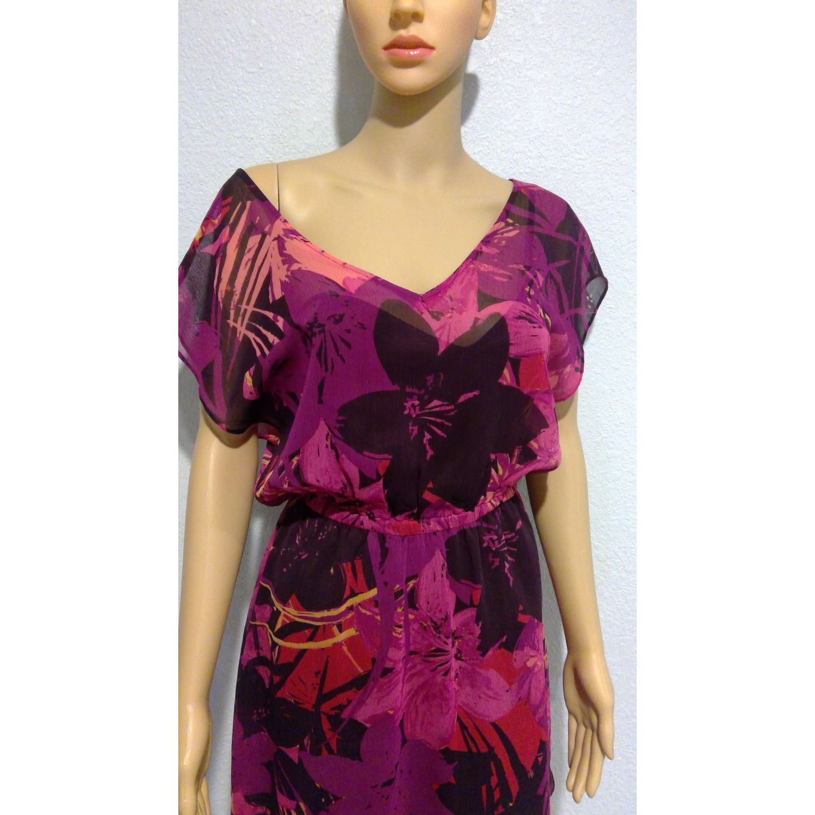 Express Express Mini Floral Overlay Dress Pink Purple Sz Small Size S / US 4 / IT 40 - 1 Thumbnail