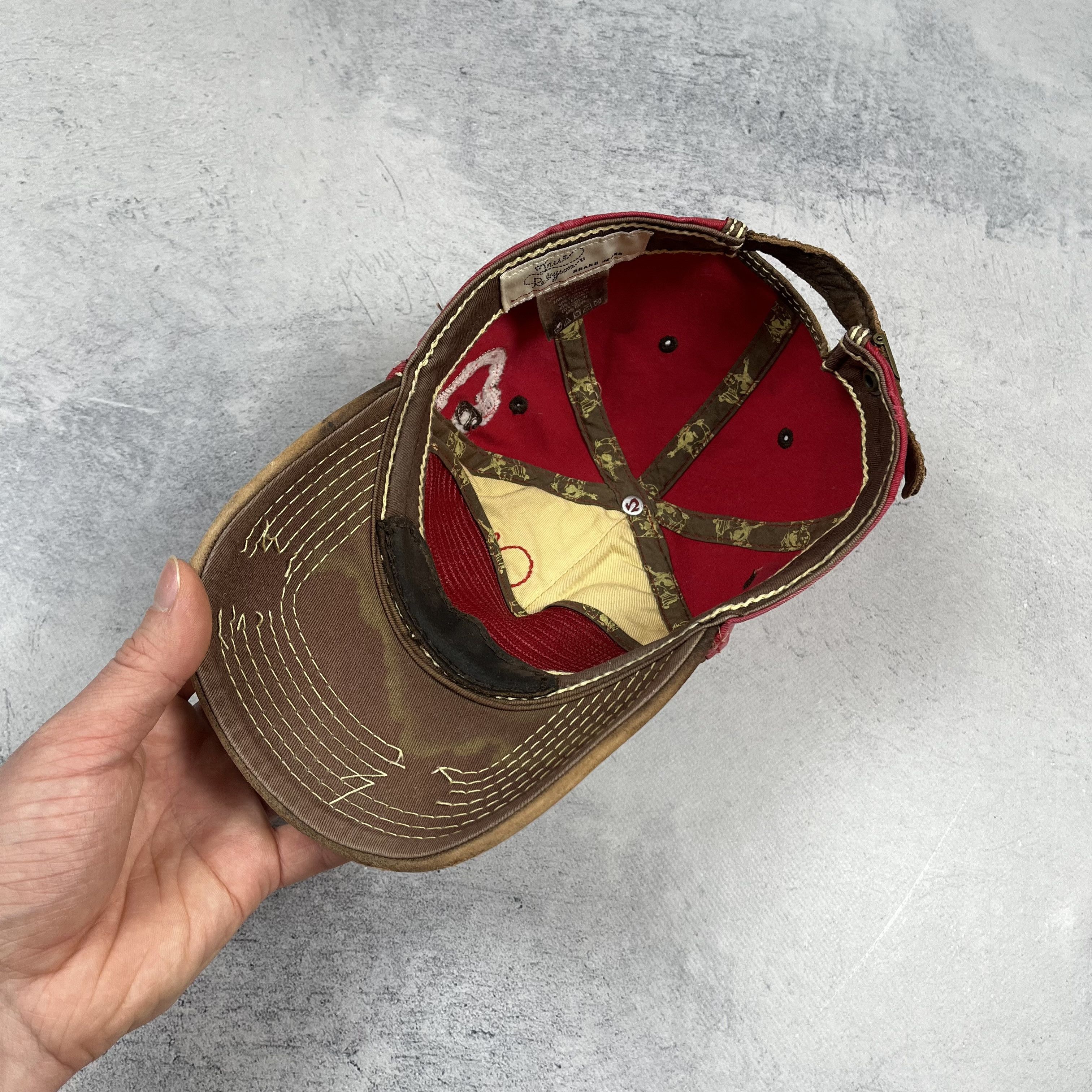 True Religion Crazy True Religion Y2K Leather Distressed Big Logo Cap Size ONE SIZE - 5 Thumbnail