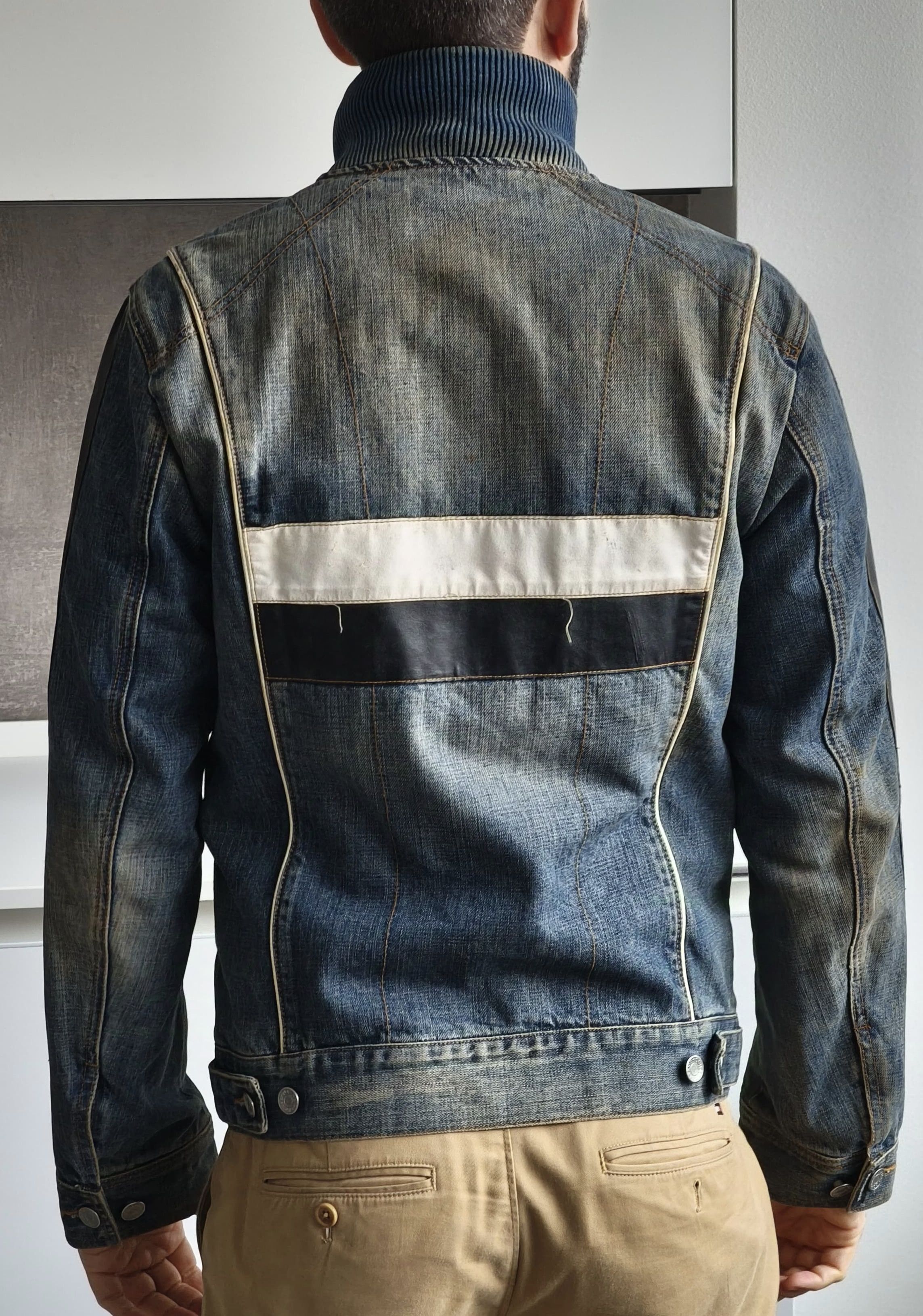 Dolce & Gabbana Dolce&Gabbana biker denim jacket with leather inserts Size US M / EU 48-50 / 2 - 2 Thumbnail