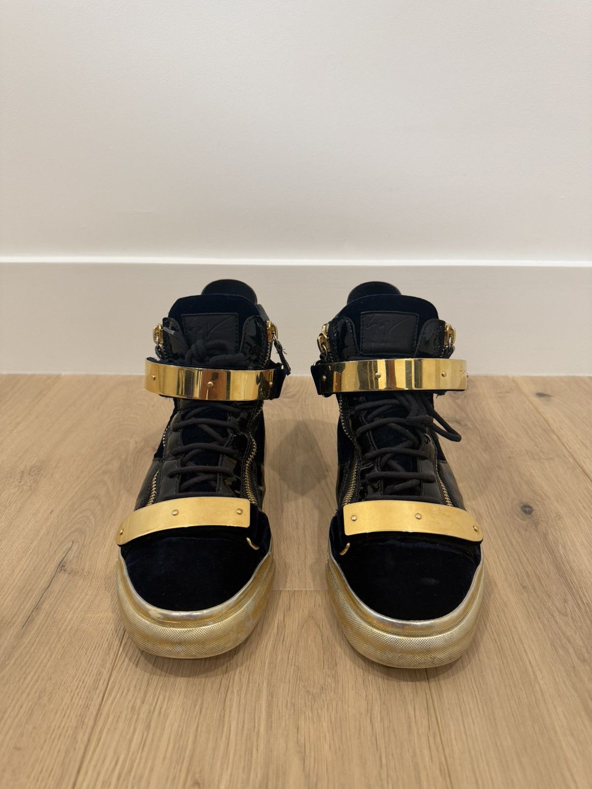 Giuseppe Zanotti Giuseppe Zanotti Dark Blue High Top Double Zipper Size US 8 / EU 41 - 2 Thumbnail