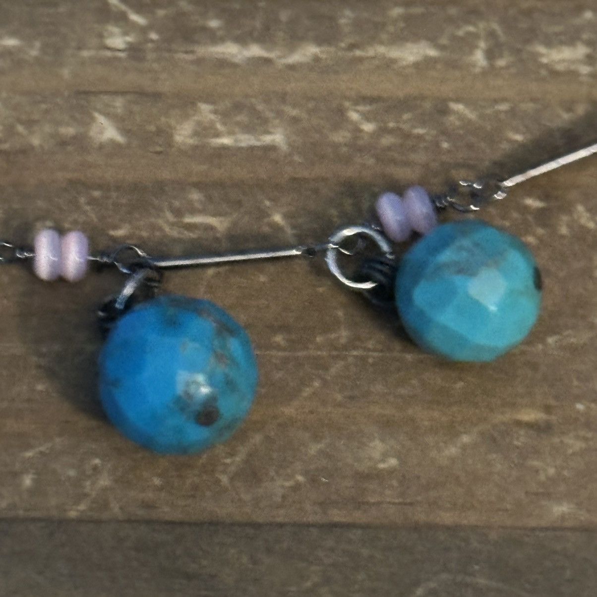 Vintage Vintage silver tone turquoise Howlite dangle necklace Size ONE SIZE - 3 Thumbnail
