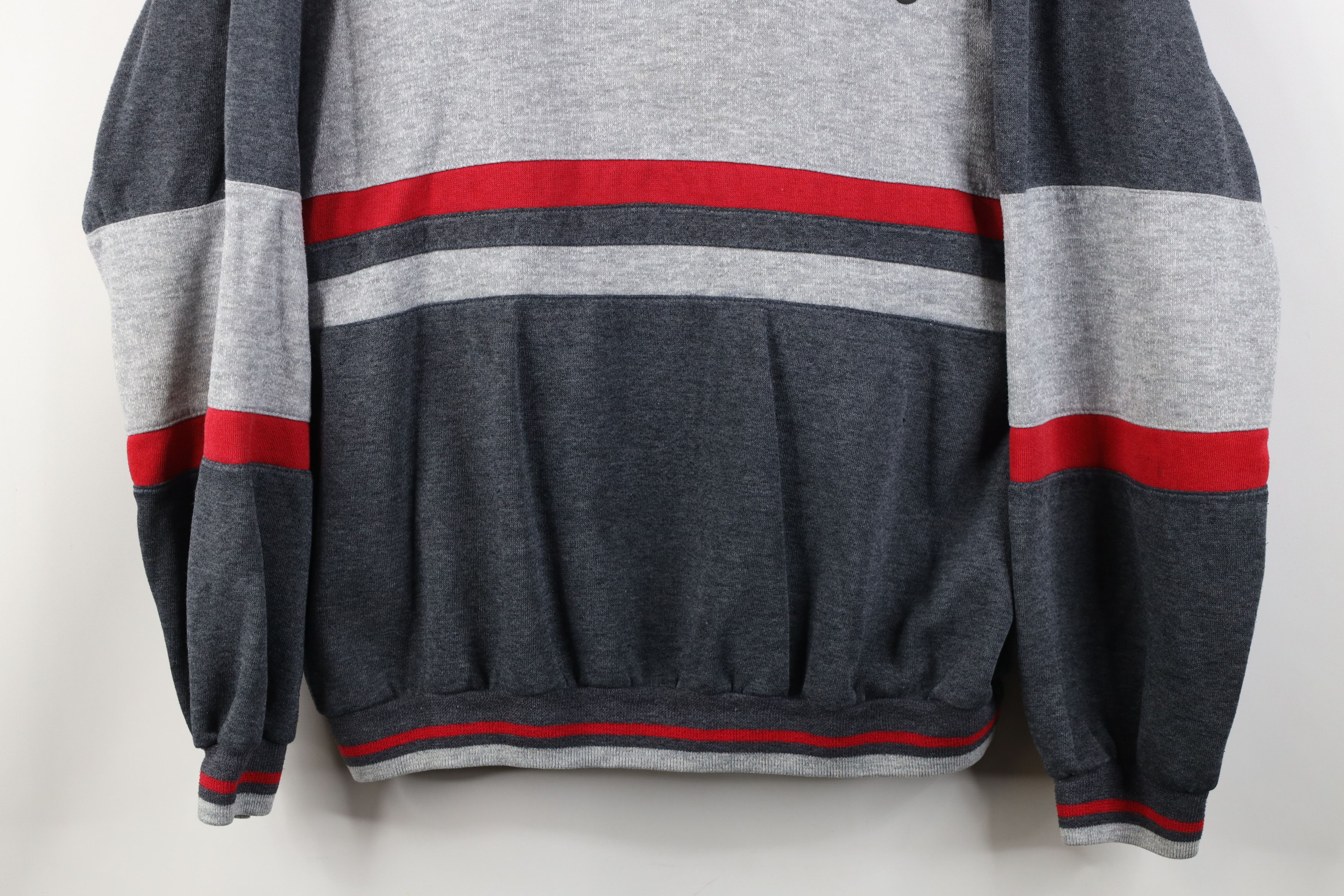 Vintage Vintage 90s Streetwear Block Pullover Collared Sweatshirt Size US L / EU 52-54 / 3 - 3 Thumbnail