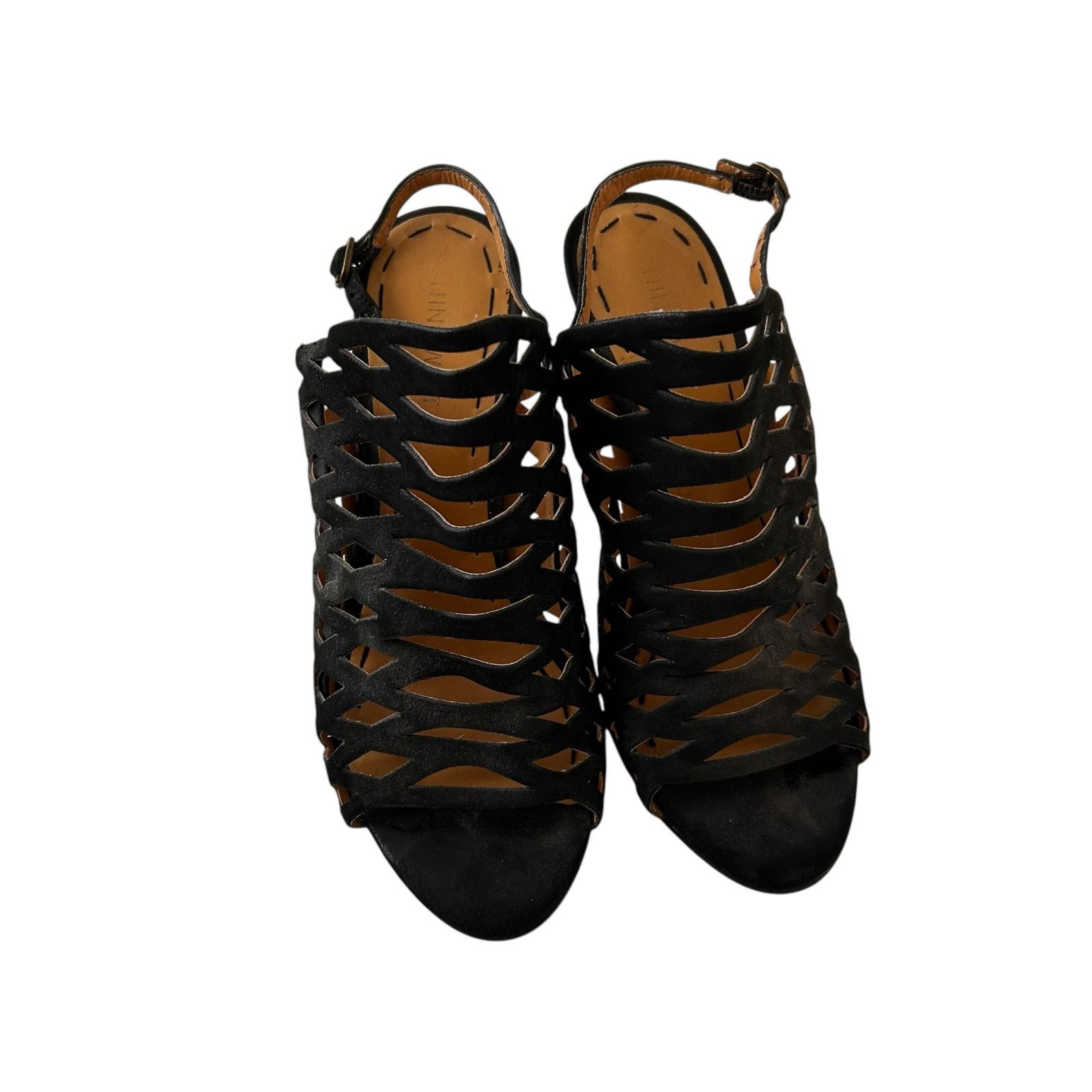 Nine West Nine West Black Leather Caged Open Toe Pumps Sz 6 Size US 6 / IT 36 - 2 Thumbnail