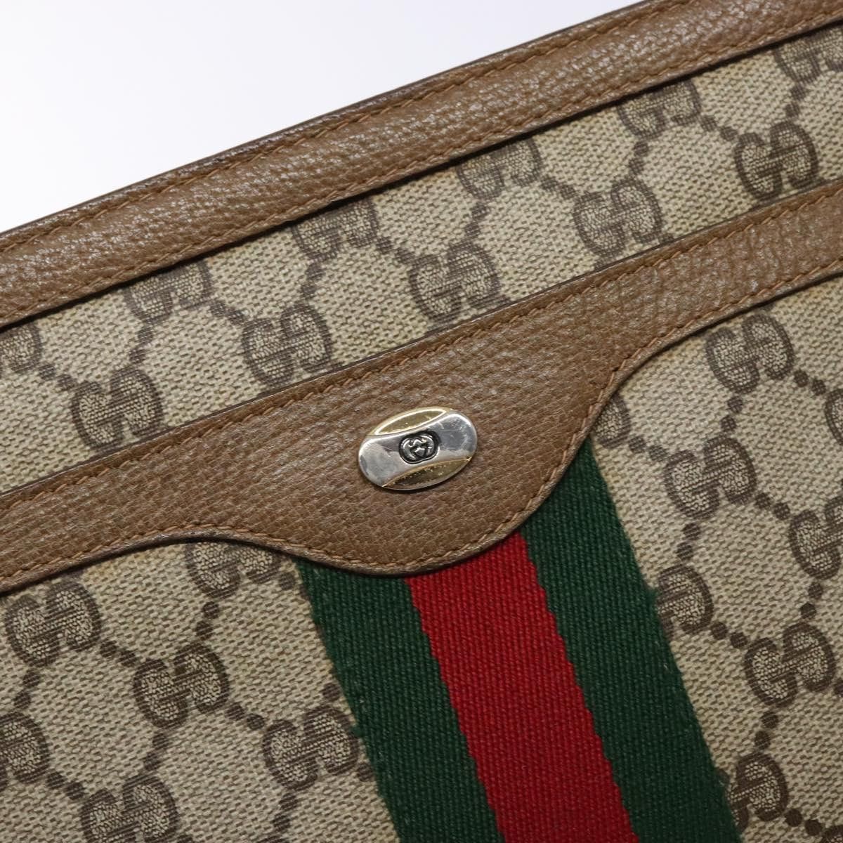Gucci GUCCI GG Supreme Web Sherry Line Shoulder Bag Pvc Beige Size ONE SIZE - 14 Thumbnail
