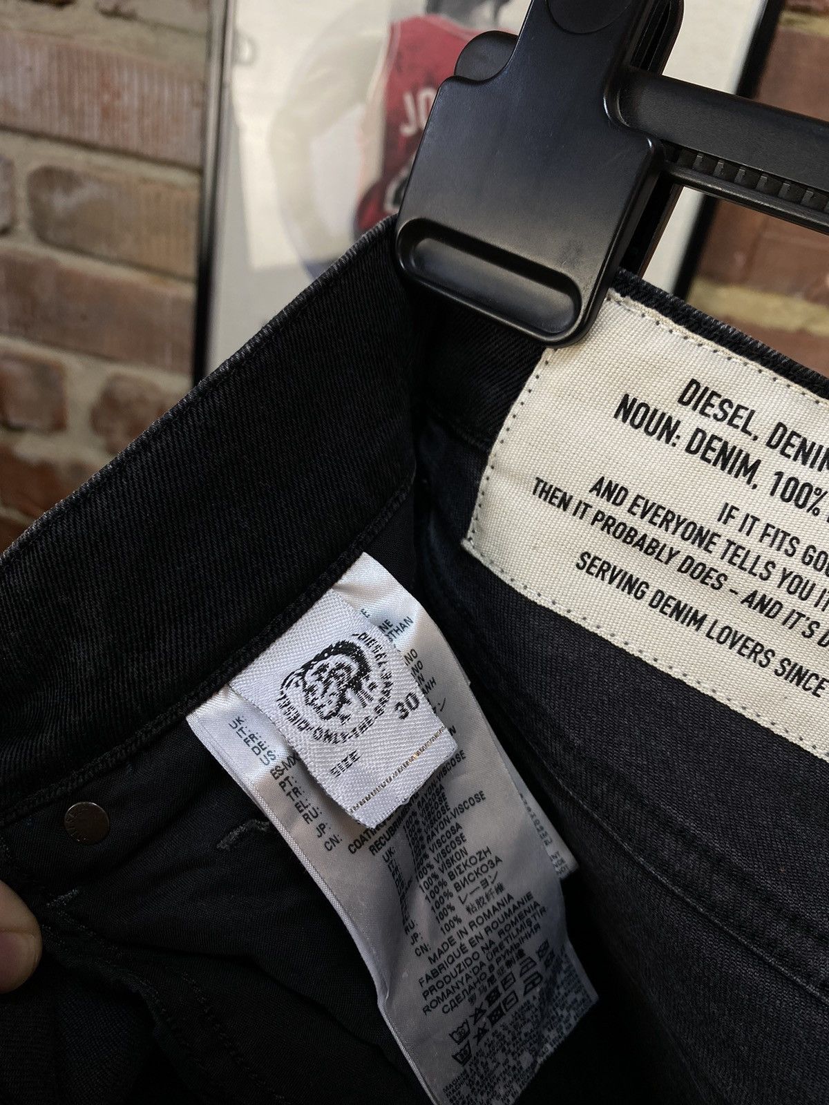 Diesel Diesel D-Strukt Tapered Stretch Black Jeans Size US 30 / EU 46 - 12 Thumbnail
