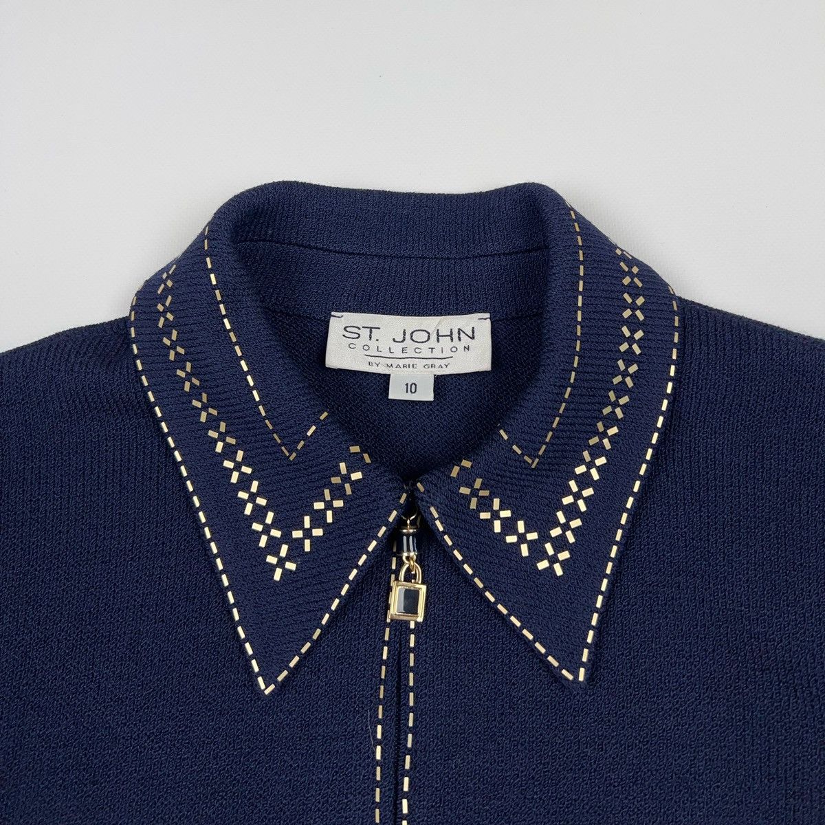 St. John St John Collection Knit Zip Cardigan Sweater made in USA Size L / US 10 / IT 46 - 5 Thumbnail