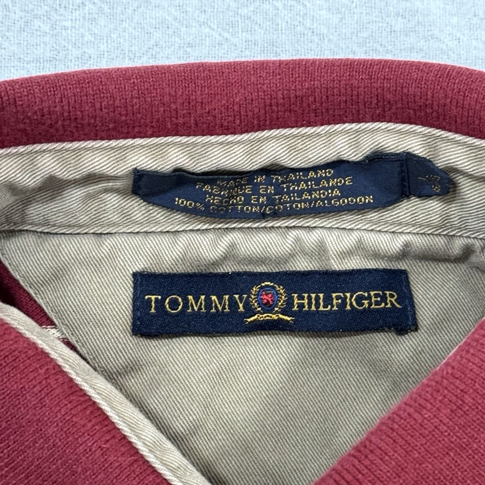 Tommy Hilfiger VINTAGE Tommy Hilfiger Rugby Shirt Men L Striped 90s Polo Long Sleeve Red Logo Embroidered Casual Shirt Size US L / EU 52-54 / 3 - 5 Thumbnail