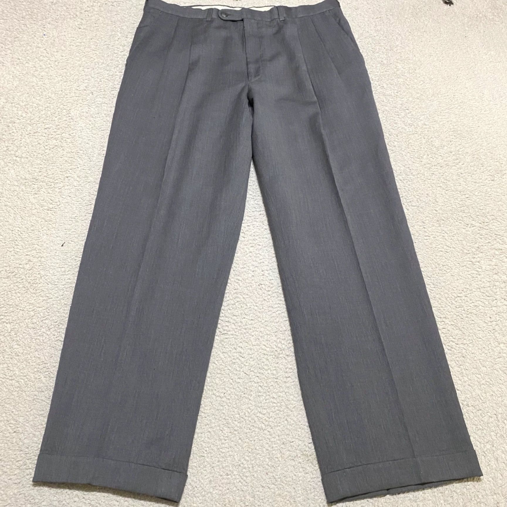 Jack Victor Jack Victor Dress Pants Men's 36 Gray Wool Slim Straight Pleated Size US 36 / EU 52 - 2 Thumbnail