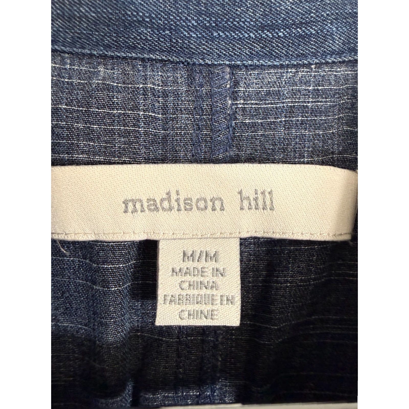 Madison Madison Hill Shirt Womens M Blue Denim Snap Front Long Sleeve Western Style Size M / US 6-8 / IT 42-44 - 5 Thumbnail