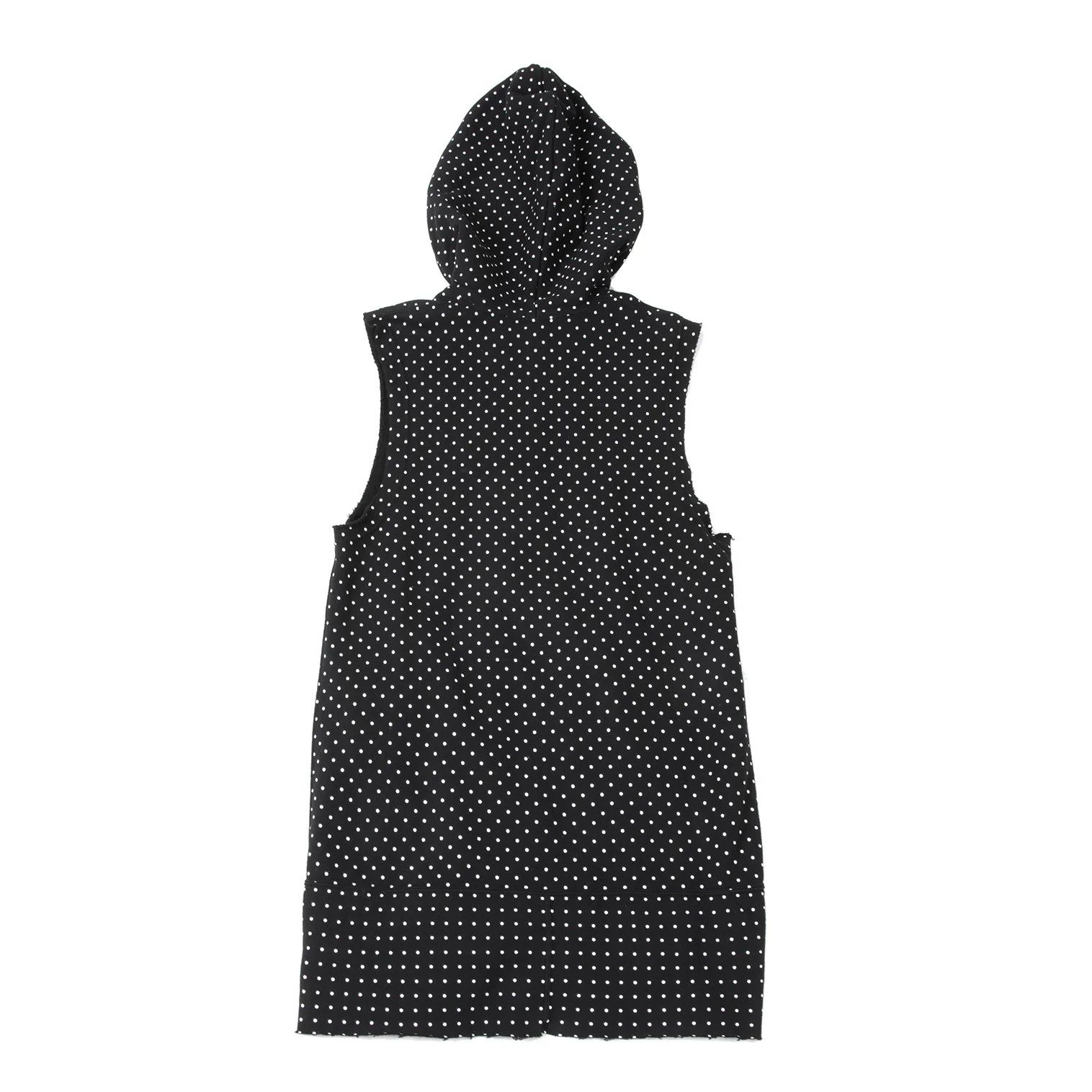 Ganryu Cotton Dot Print Cut Design Sleeveless Long Hoodie Black Size US S / EU 44-46 / 1 - 12 Thumbnail