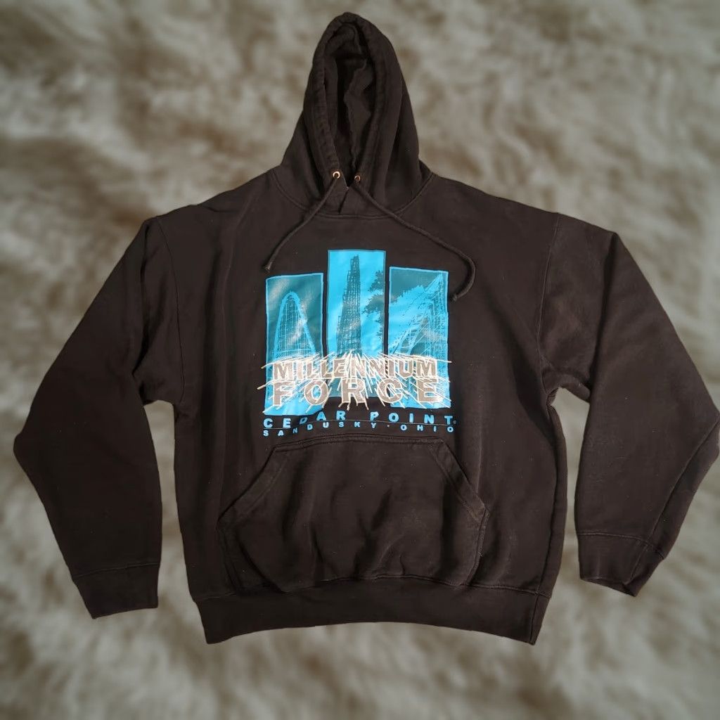 Vintage VINTAGE Cedar Point Hoodie Millennium Force Mens XL Roller Coaster Park Sweater Hoodie Black Long Sleeve Round Neck Regular Size (XL) Mens Size US XL / EU 56 / 4 - 1 Thumbnail