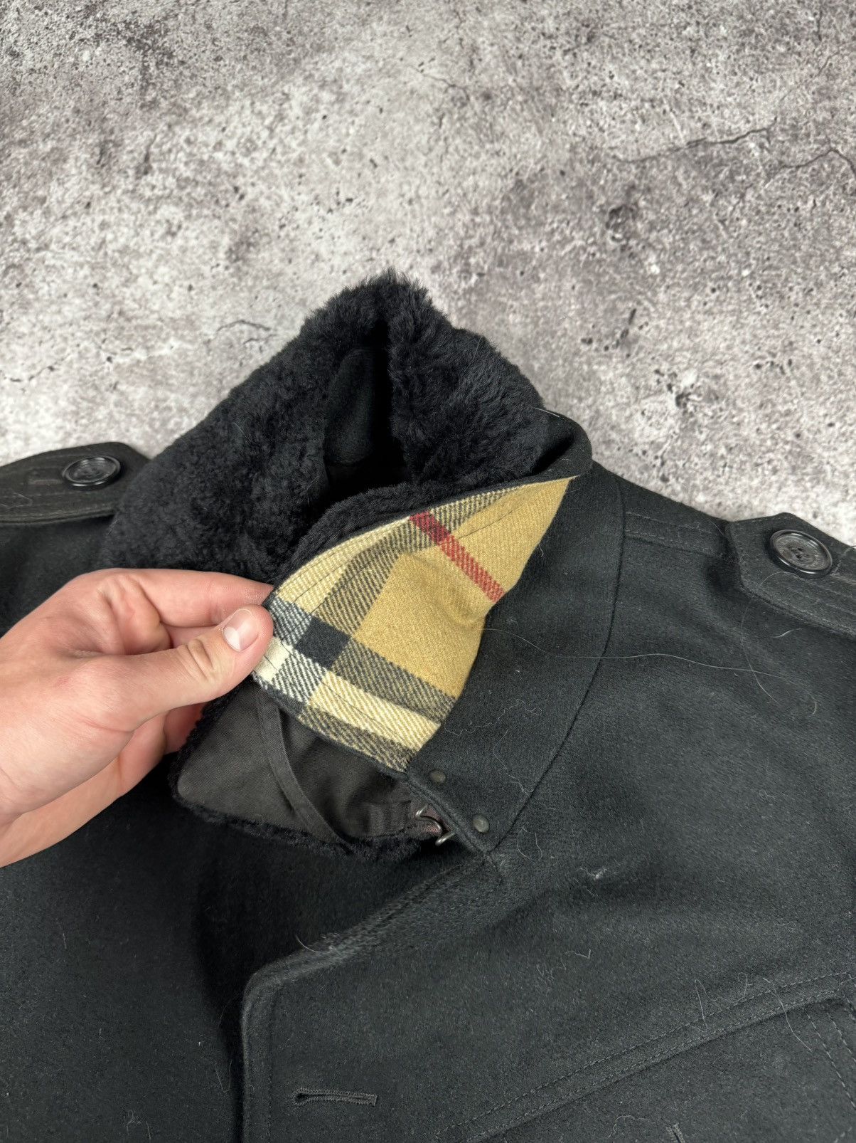 Burberry Burberry wool/fur checkered collar duffle trench coat Size US M / EU 48-50 / 2 - 5 Thumbnail