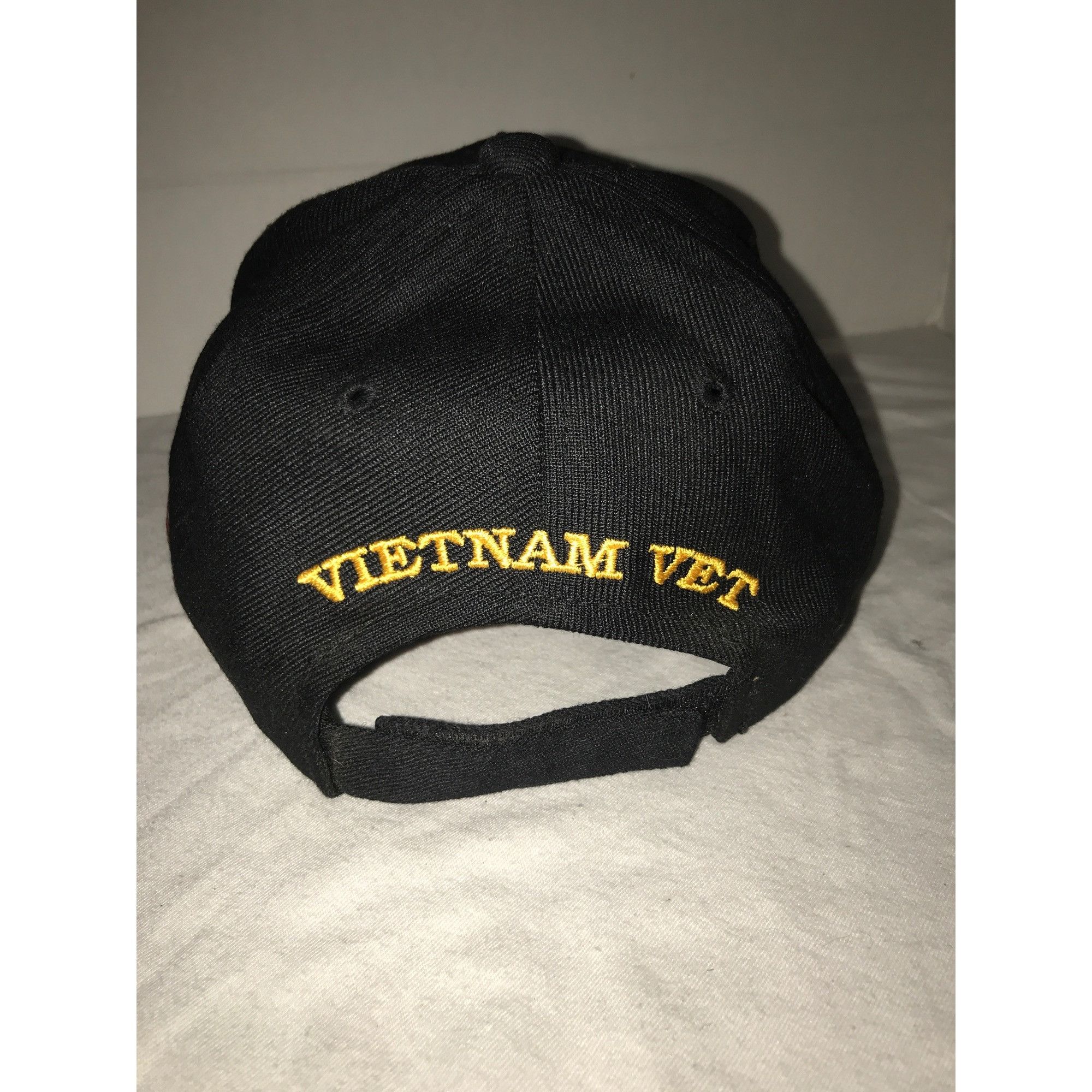 Vintage Vietnam War Marine Vet Ribbon Embroidered Black Cap & Pin Size ONE SIZE - 4 Thumbnail
