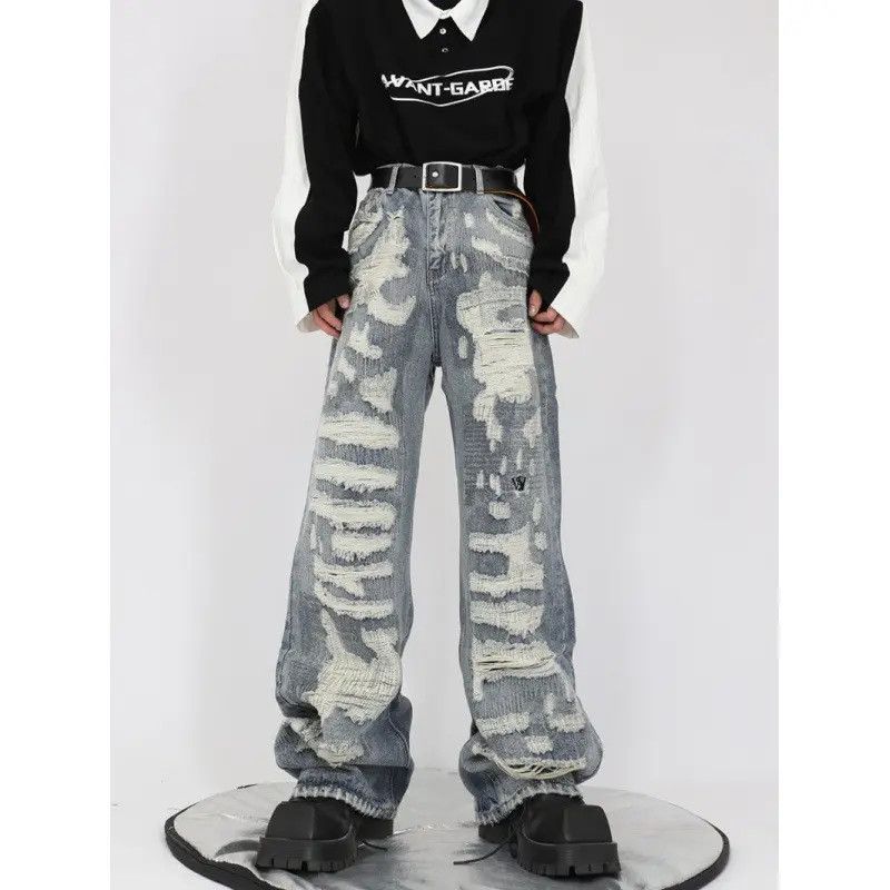 Japanese Brand × Jean Retro loose straight leg high street jeans Size US 32 / EU 48 - 5 Thumbnail