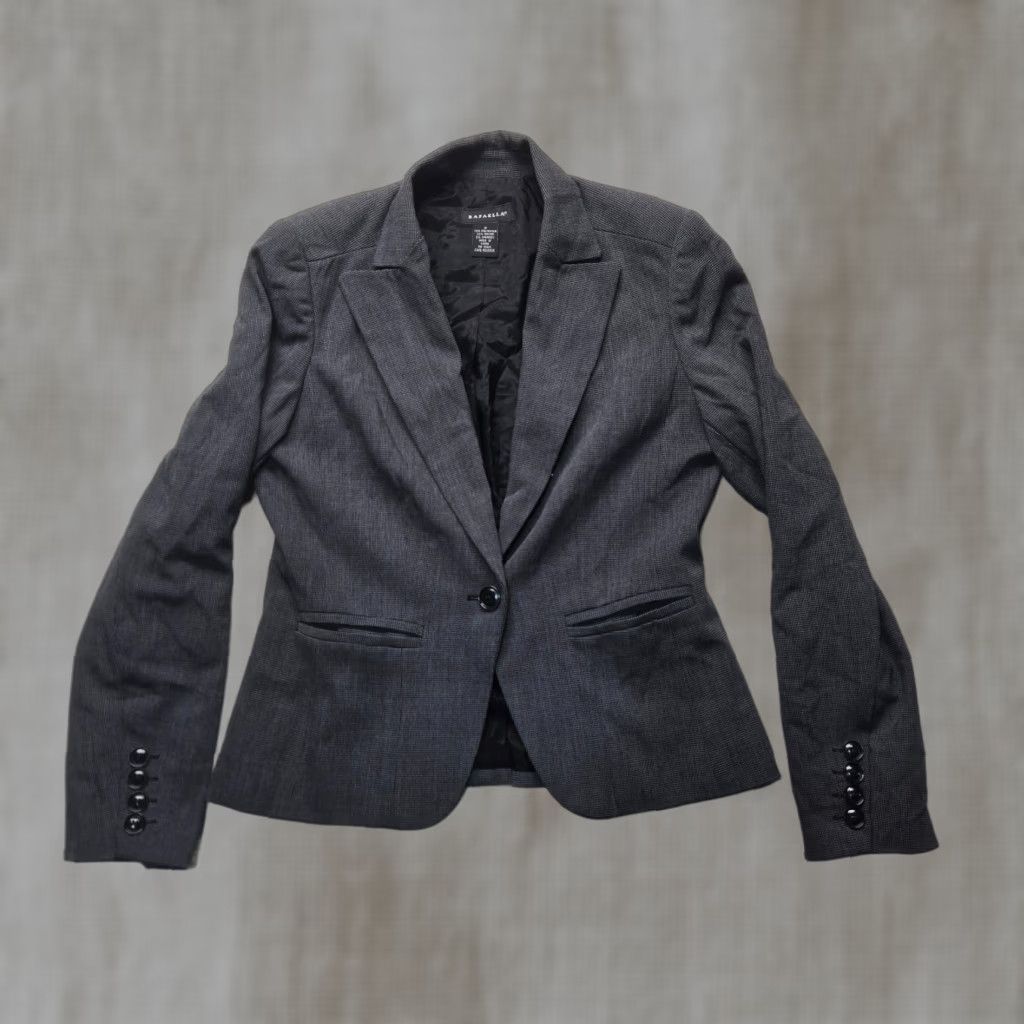 Vintage Rafaella Grey Blazer Suit Jacket Women Size 6 Regular Size M / US 6-8 / IT 42-44 - 1 Thumbnail