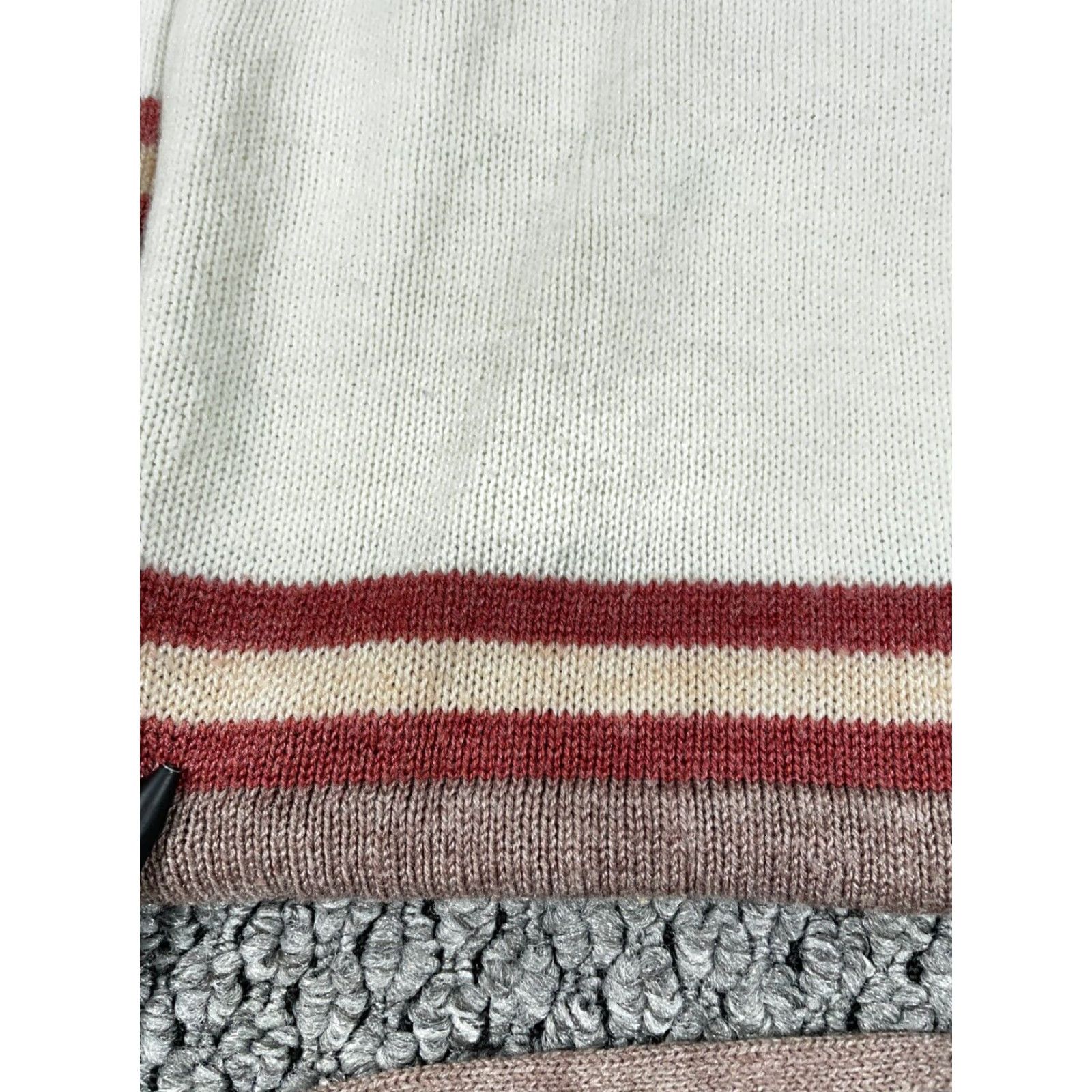 Vintage VINTAGE 80s Hooded Toggle Sweater Women's Small White Red Striped Boho Knit Acrylic Size S / US 4 / IT 40 - 6 Thumbnail