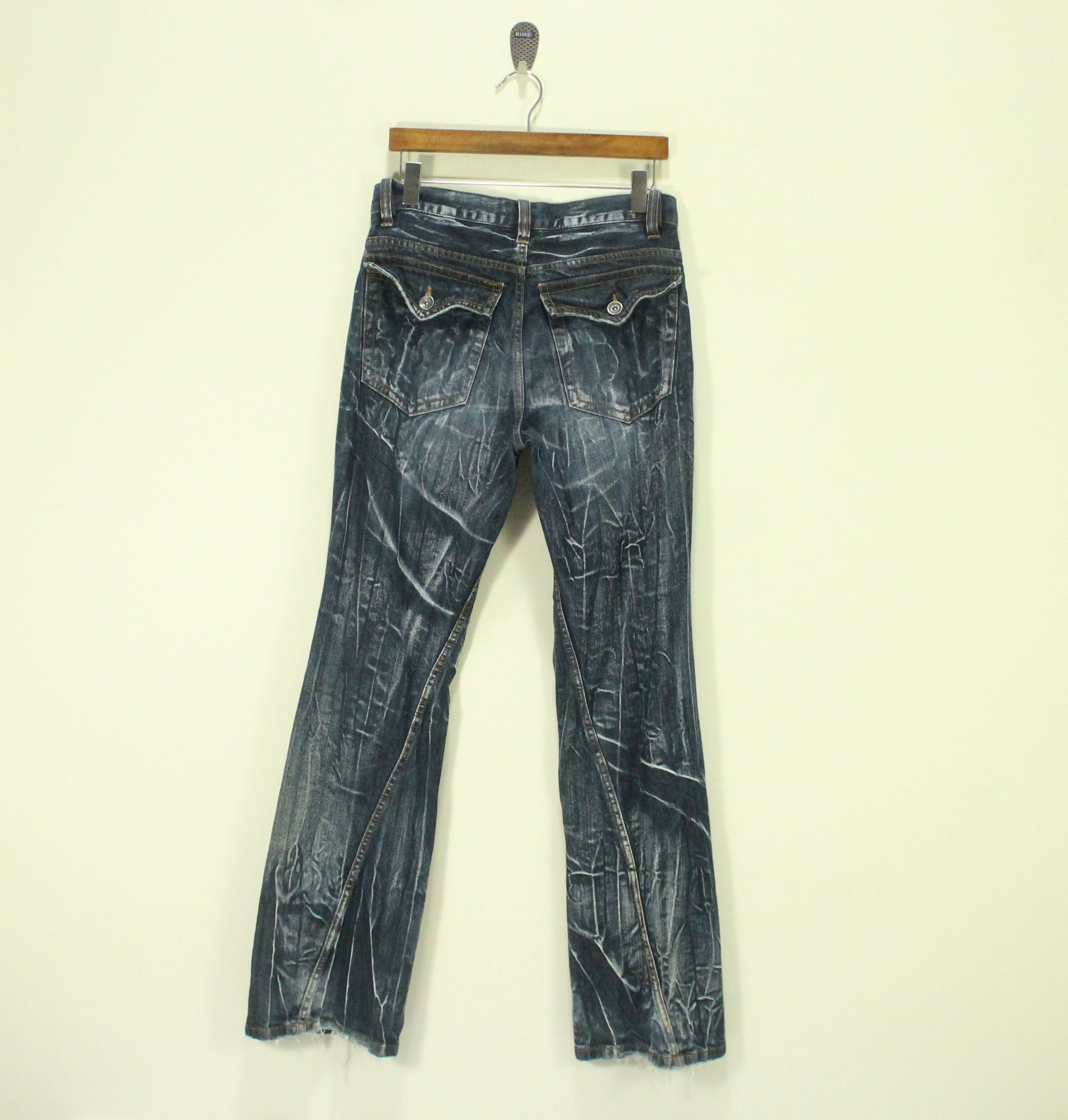 Japanese Brand Flared 🔥 NYLAUS Clothing Denim Spiral Cut Claw Mark Denim Size US 32 / EU 48 - 9 Thumbnail