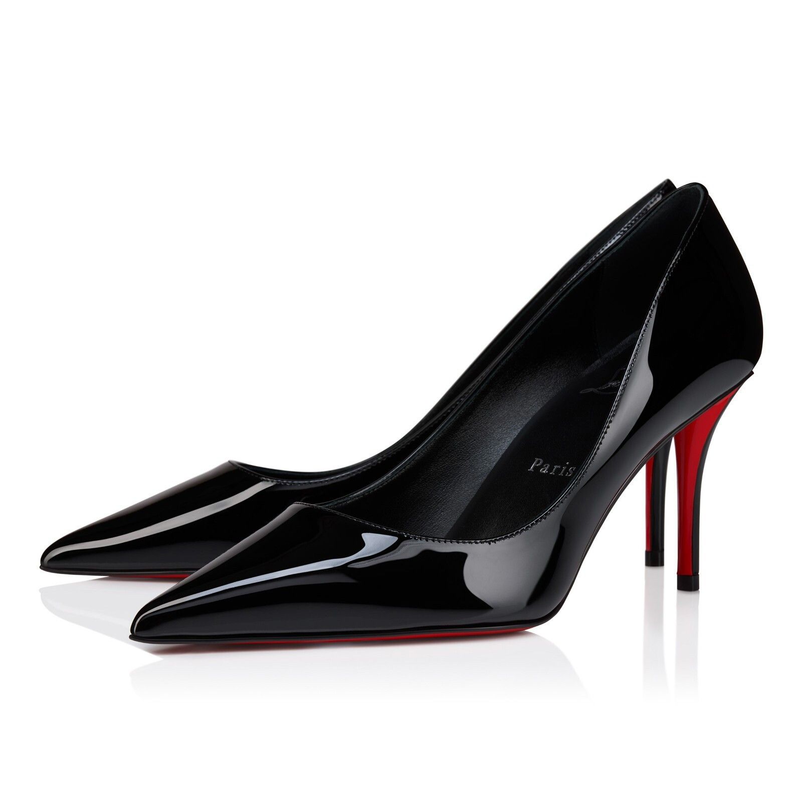 CHRISTIAN LOUBOUTIN Miss Z Black Patent Leather 80mm Pumps N